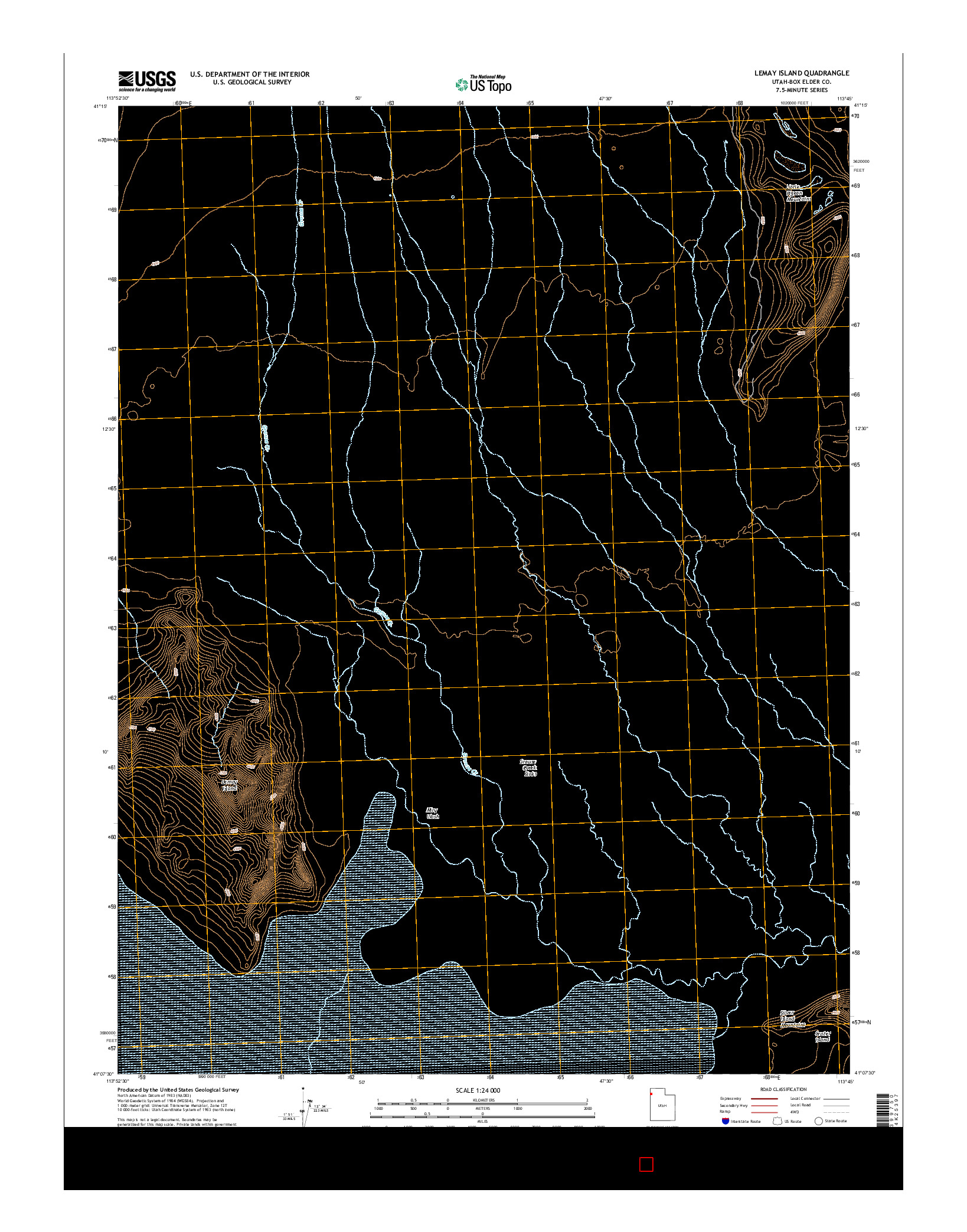 USGS US TOPO 7.5-MINUTE MAP FOR LEMAY ISLAND, UT 2014