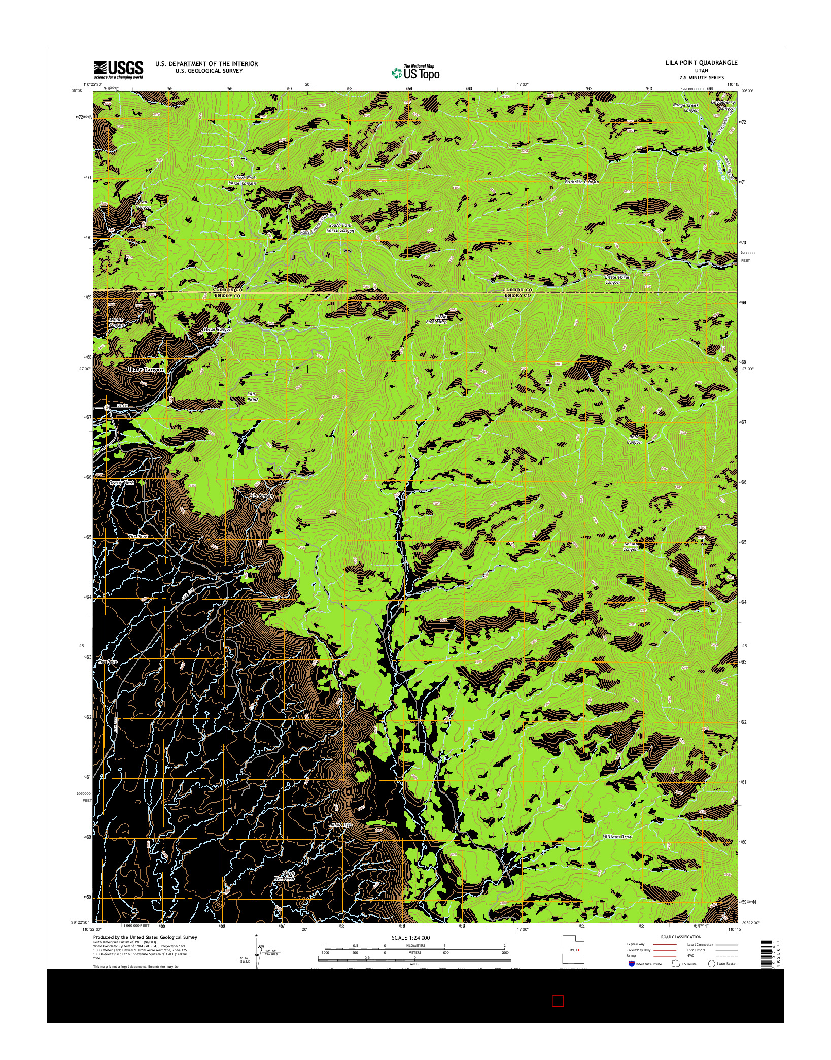 USGS US TOPO 7.5-MINUTE MAP FOR LILA POINT, UT 2014