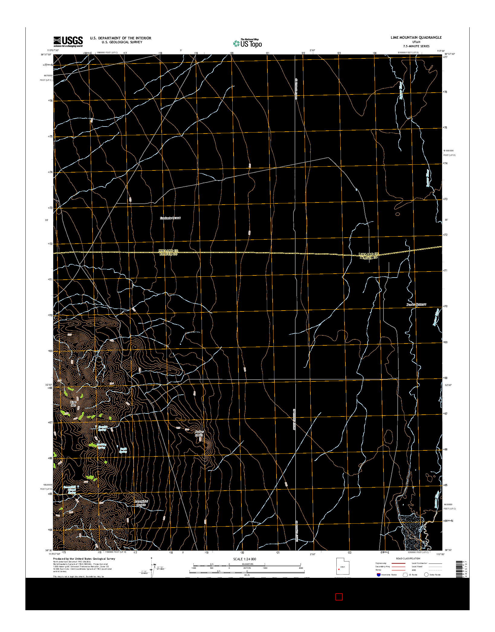 USGS US TOPO 7.5-MINUTE MAP FOR LIME MOUNTAIN, UT 2014