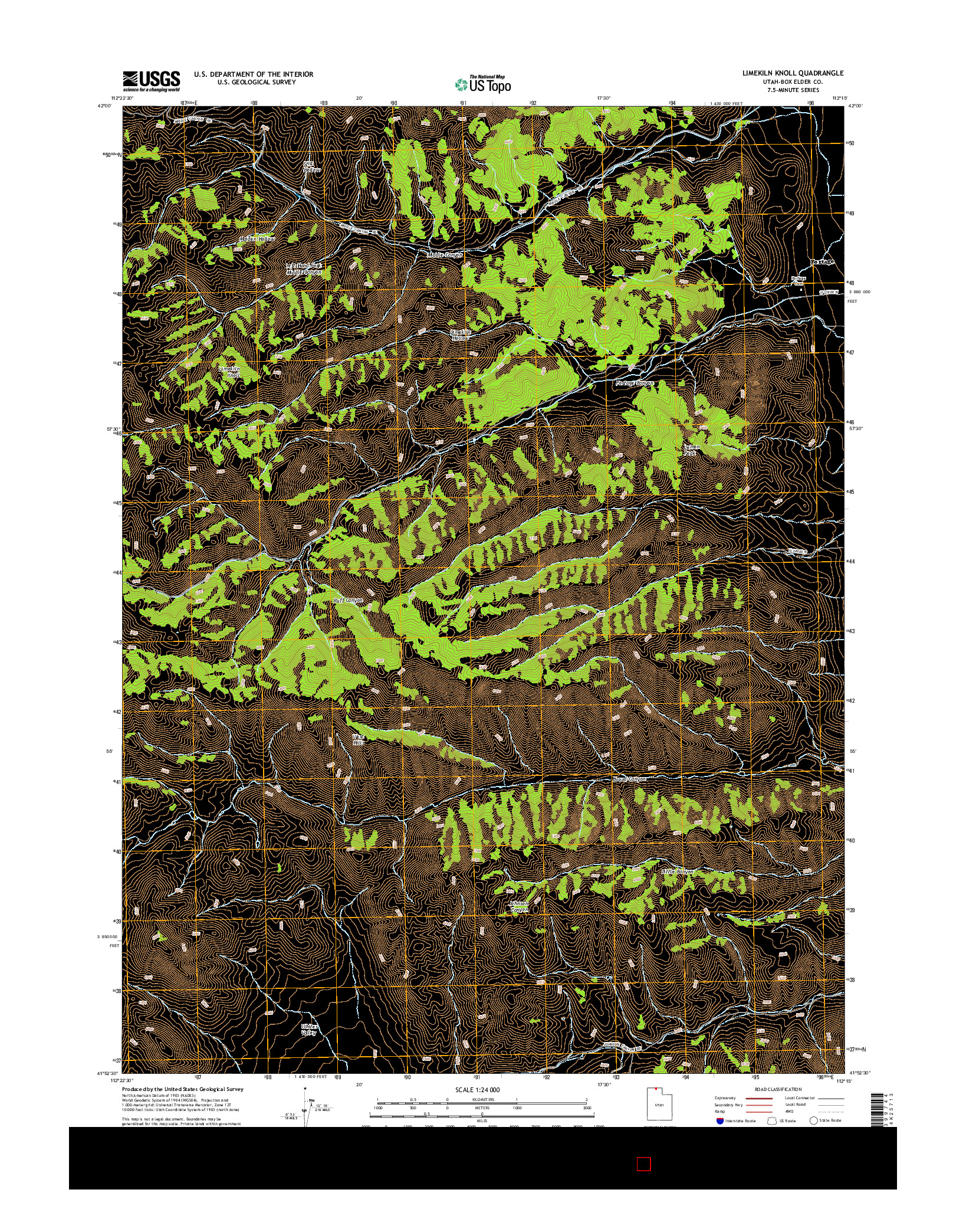 USGS US TOPO 7.5-MINUTE MAP FOR LIMEKILN KNOLL, UT 2014