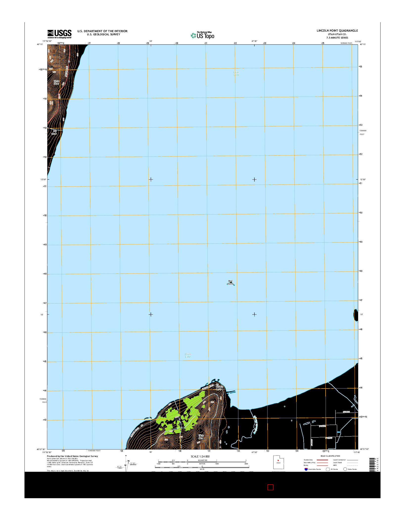 USGS US TOPO 7.5-MINUTE MAP FOR LINCOLN POINT, UT 2014