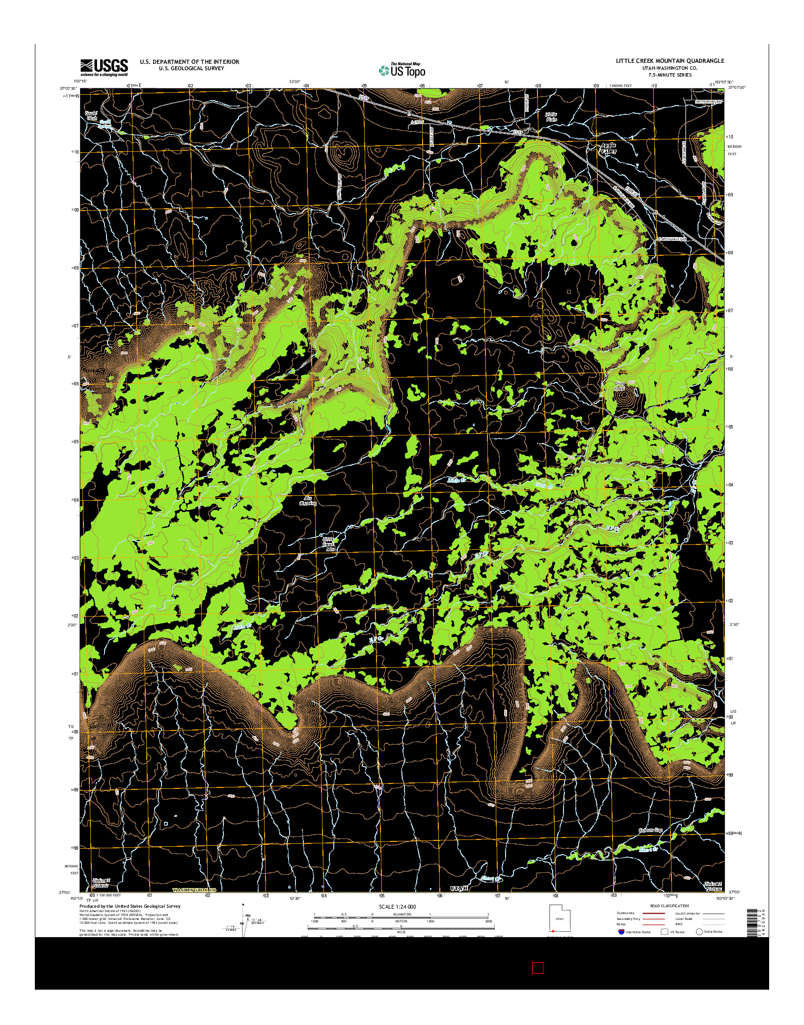 USGS US TOPO 7.5-MINUTE MAP FOR LITTLE CREEK MOUNTAIN, UT 2014