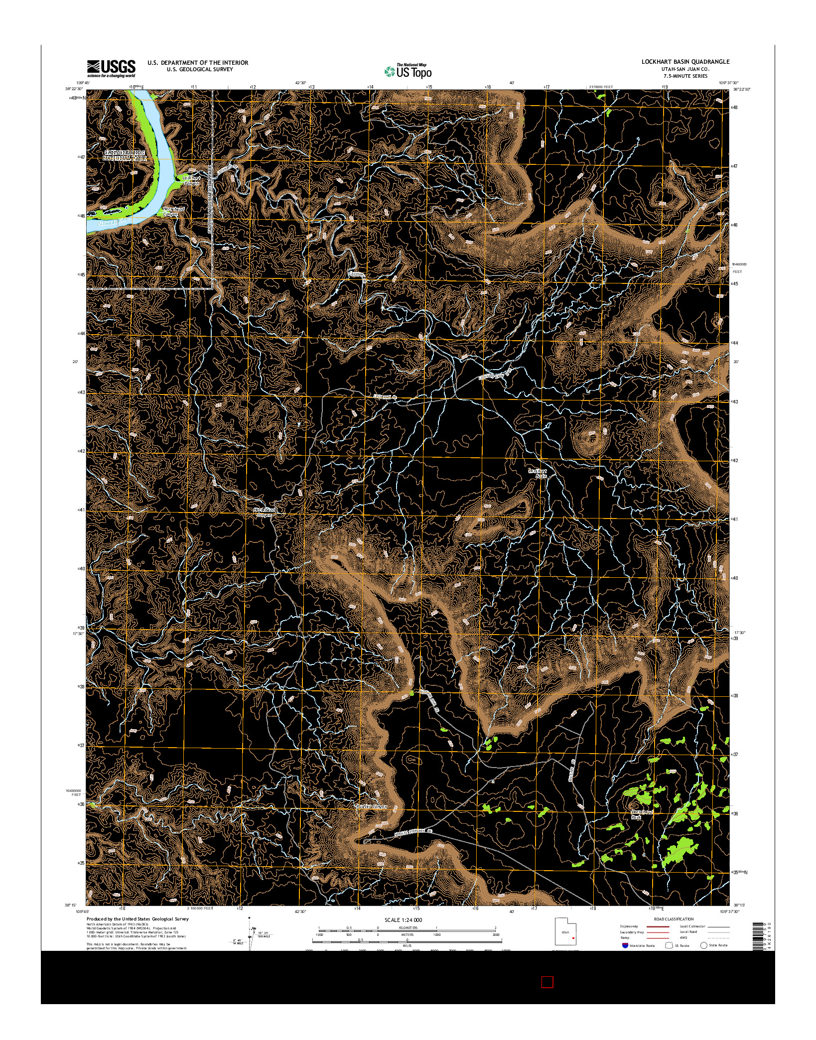 USGS US TOPO 7.5-MINUTE MAP FOR LOCKHART BASIN, UT 2014