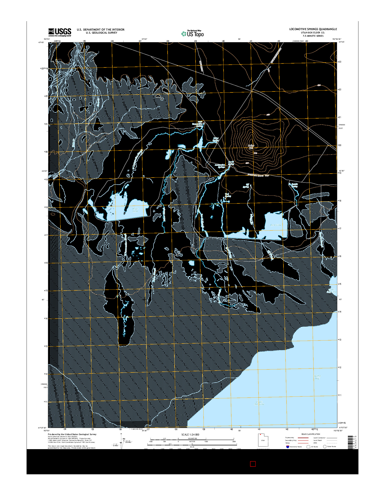 USGS US TOPO 7.5-MINUTE MAP FOR LOCOMOTIVE SPRINGS, UT 2014
