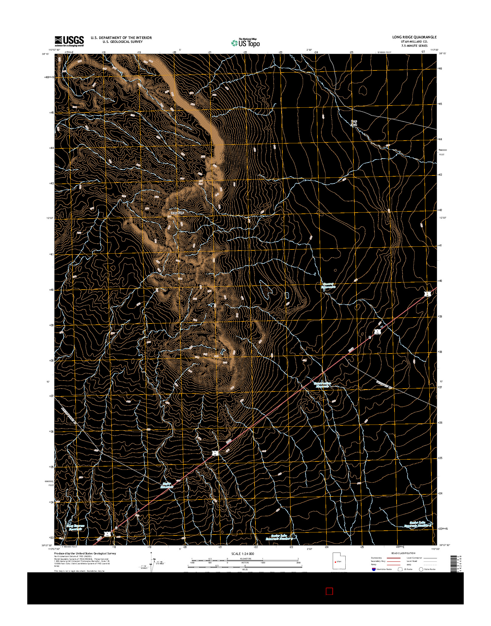 USGS US TOPO 7.5-MINUTE MAP FOR LONG RIDGE, UT 2014