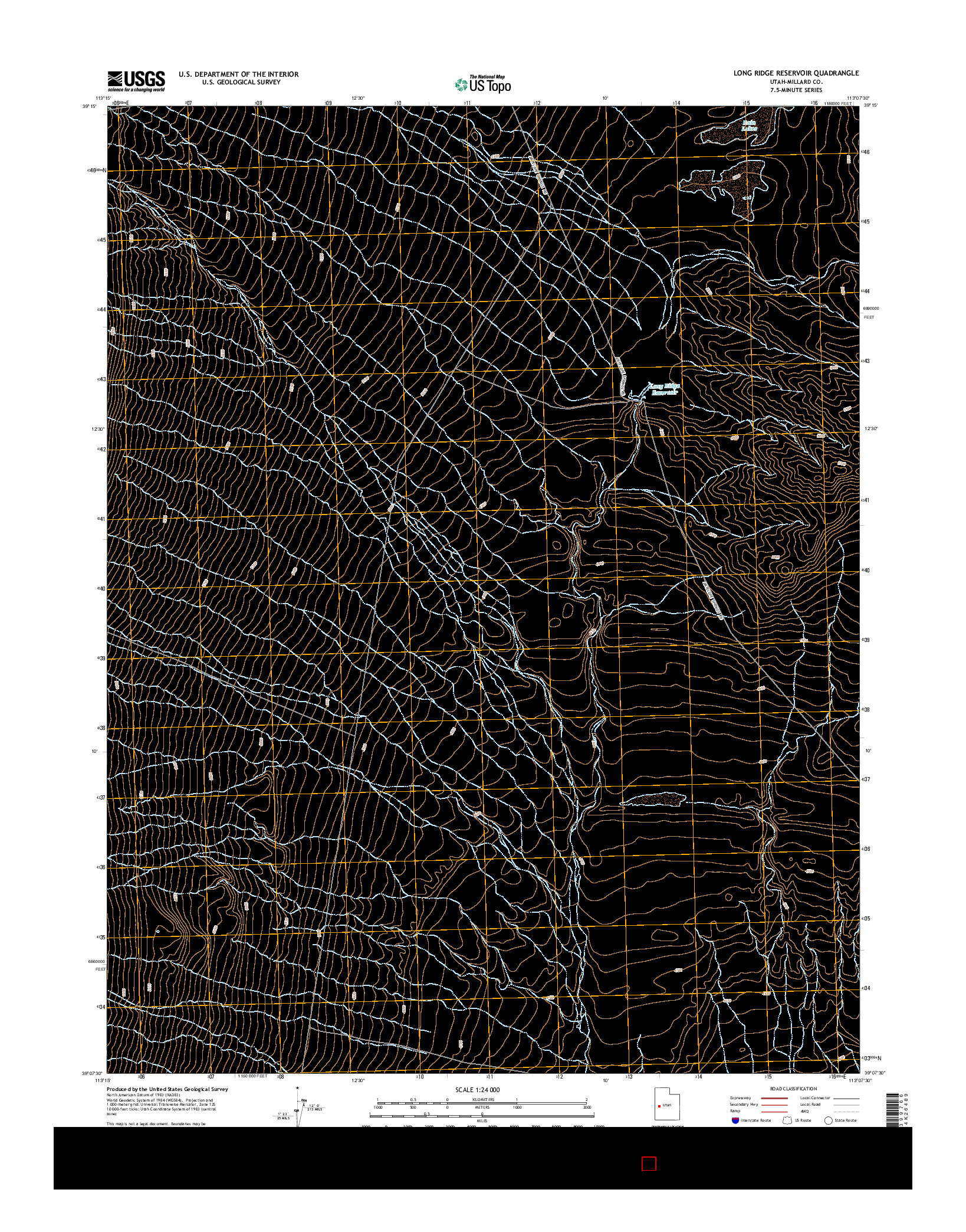 USGS US TOPO 7.5-MINUTE MAP FOR LONG RIDGE RESERVOIR, UT 2014