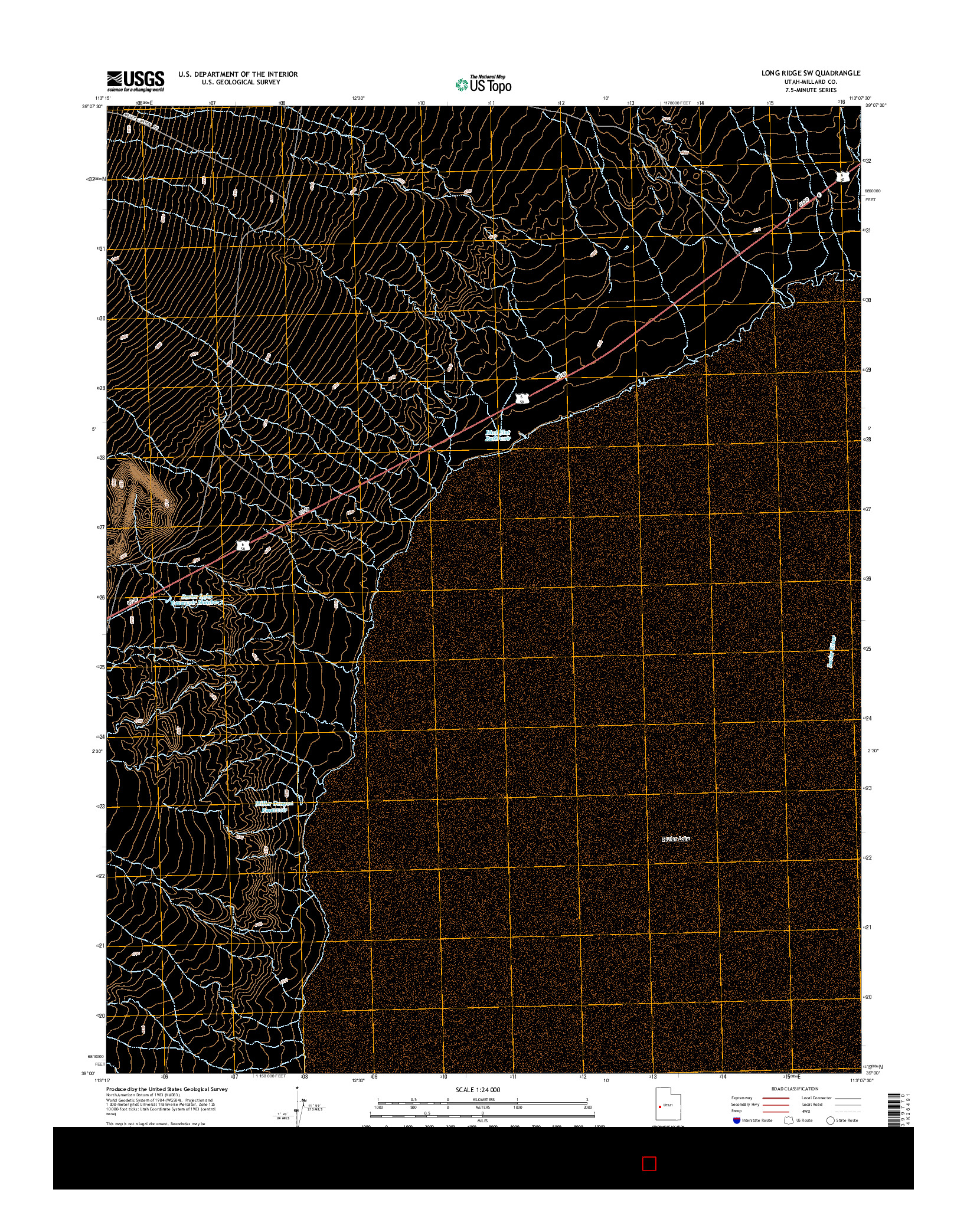USGS US TOPO 7.5-MINUTE MAP FOR LONG RIDGE SW, UT 2014