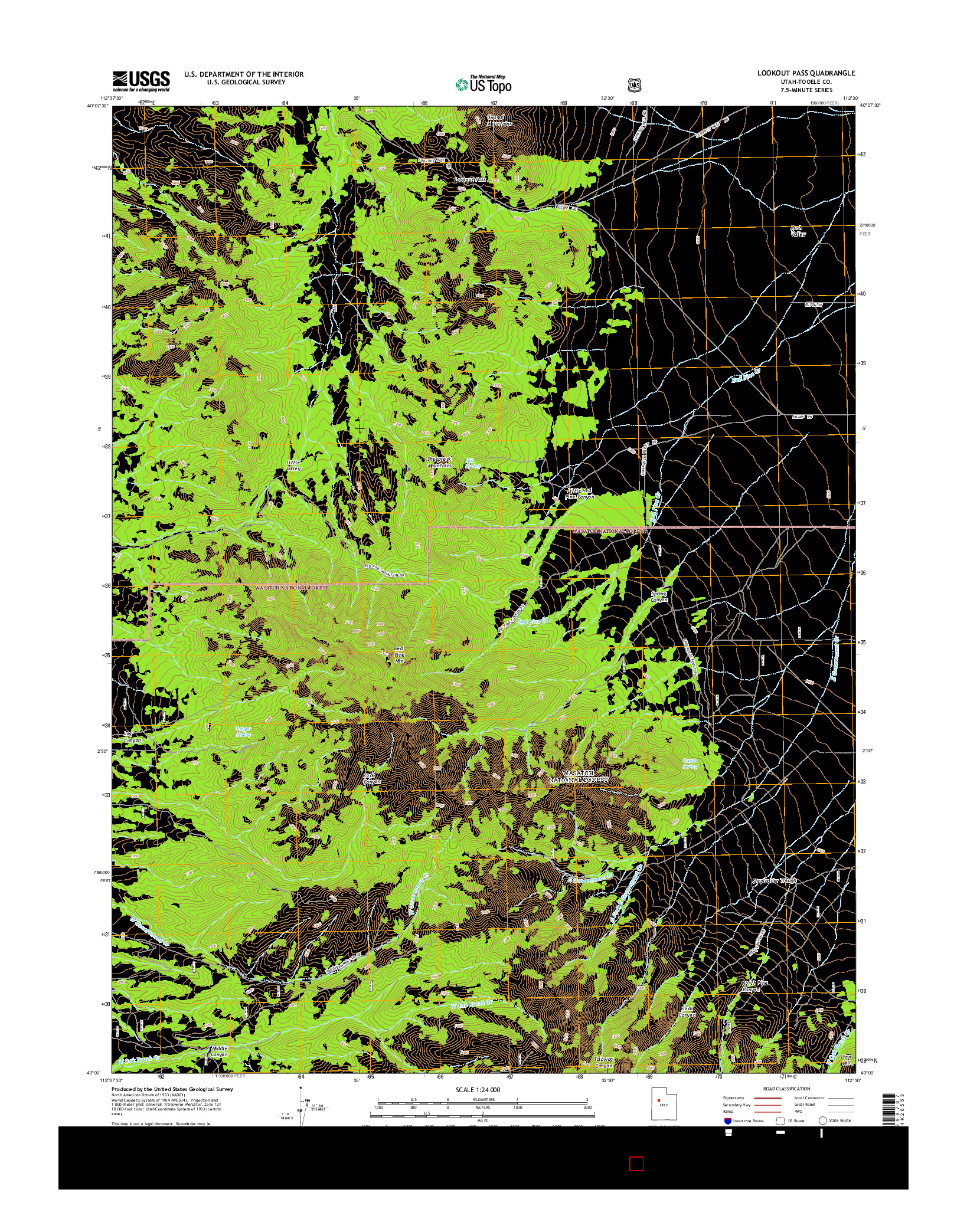 USGS US TOPO 7.5-MINUTE MAP FOR LOOKOUT PASS, UT 2014