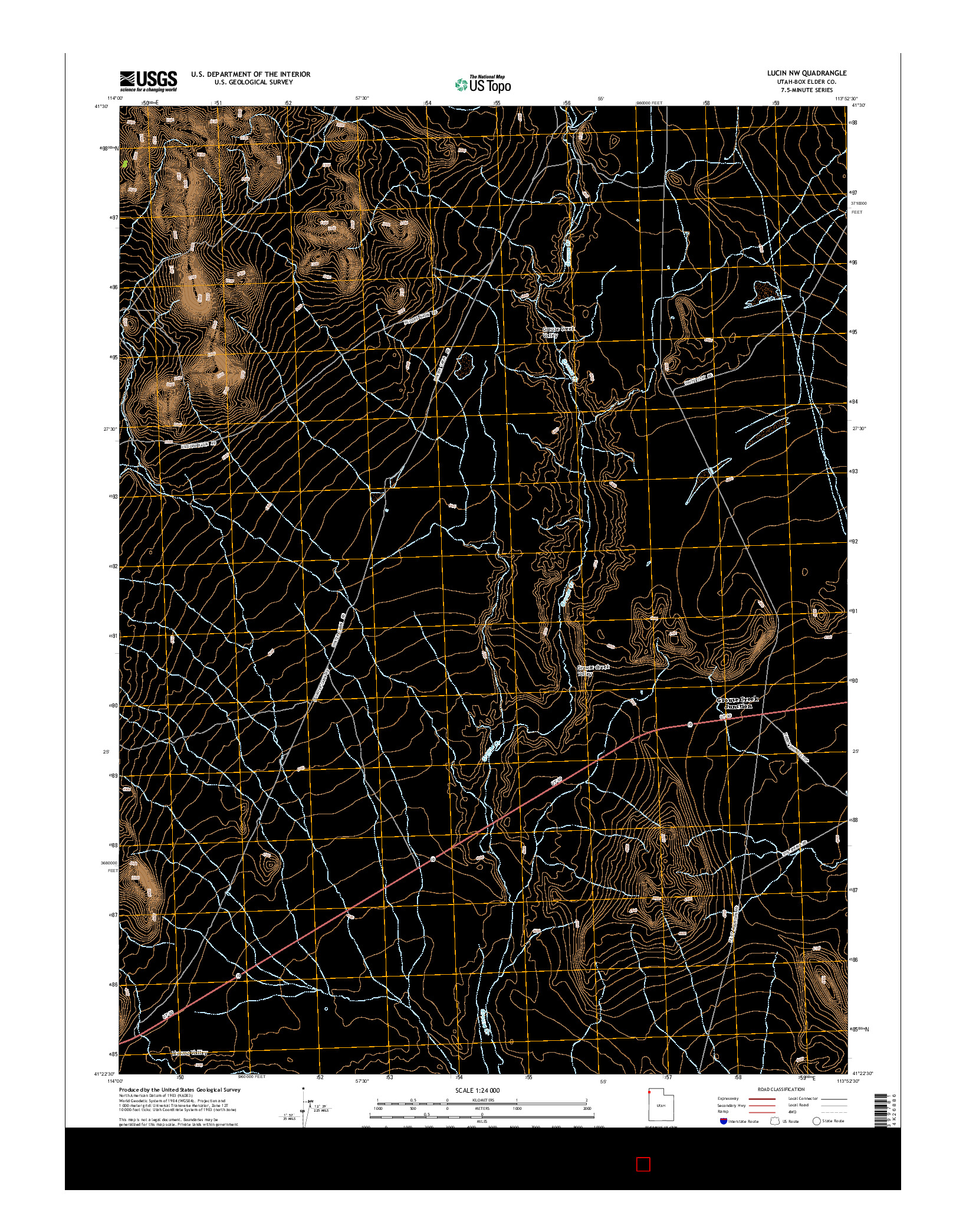 USGS US TOPO 7.5-MINUTE MAP FOR LUCIN NW, UT 2014