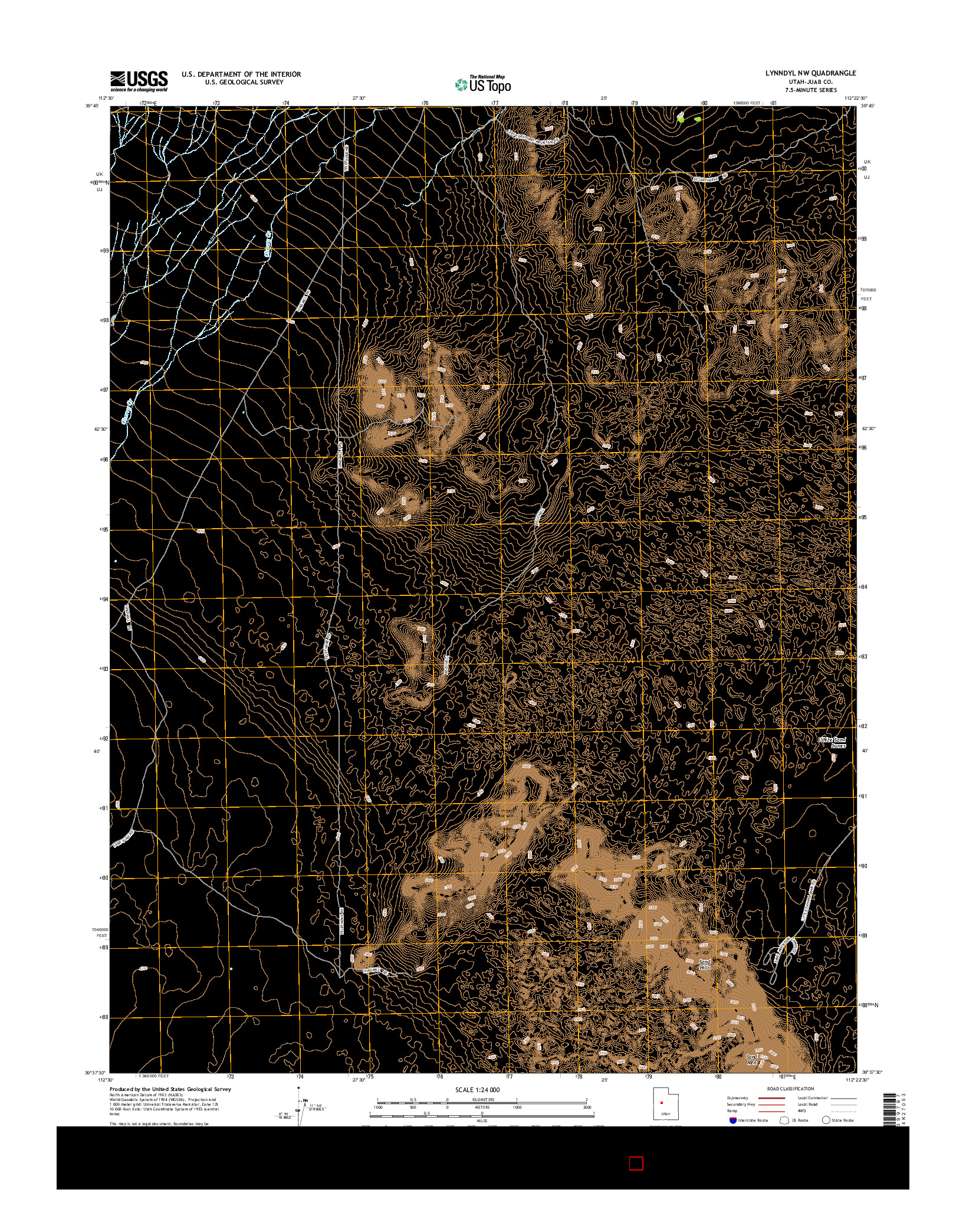 USGS US TOPO 7.5-MINUTE MAP FOR LYNNDYL NW, UT 2014