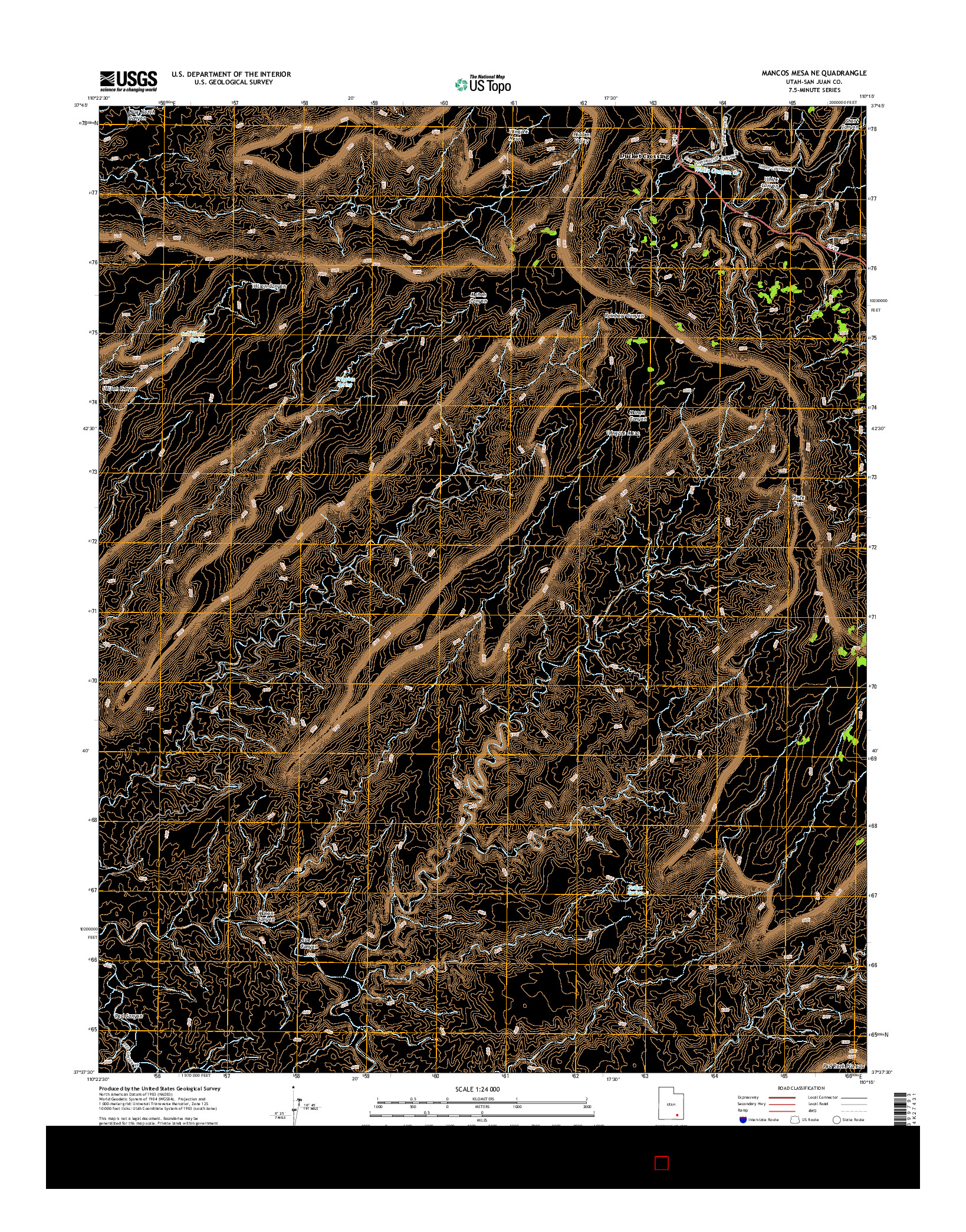 USGS US TOPO 7.5-MINUTE MAP FOR MANCOS MESA NE, UT 2014