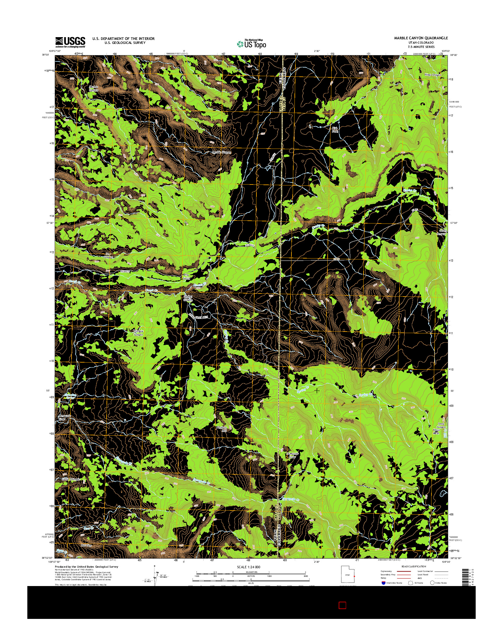 USGS US TOPO 7.5-MINUTE MAP FOR MARBLE CANYON, UT-CO 2014
