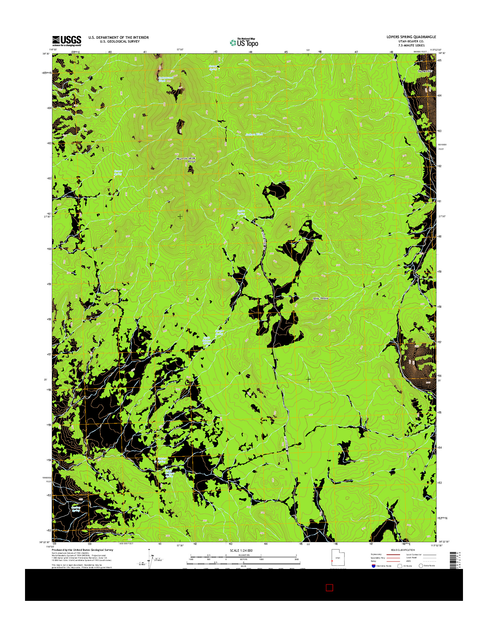 USGS US TOPO 7.5-MINUTE MAP FOR LOPERS SPRING, UT 2014