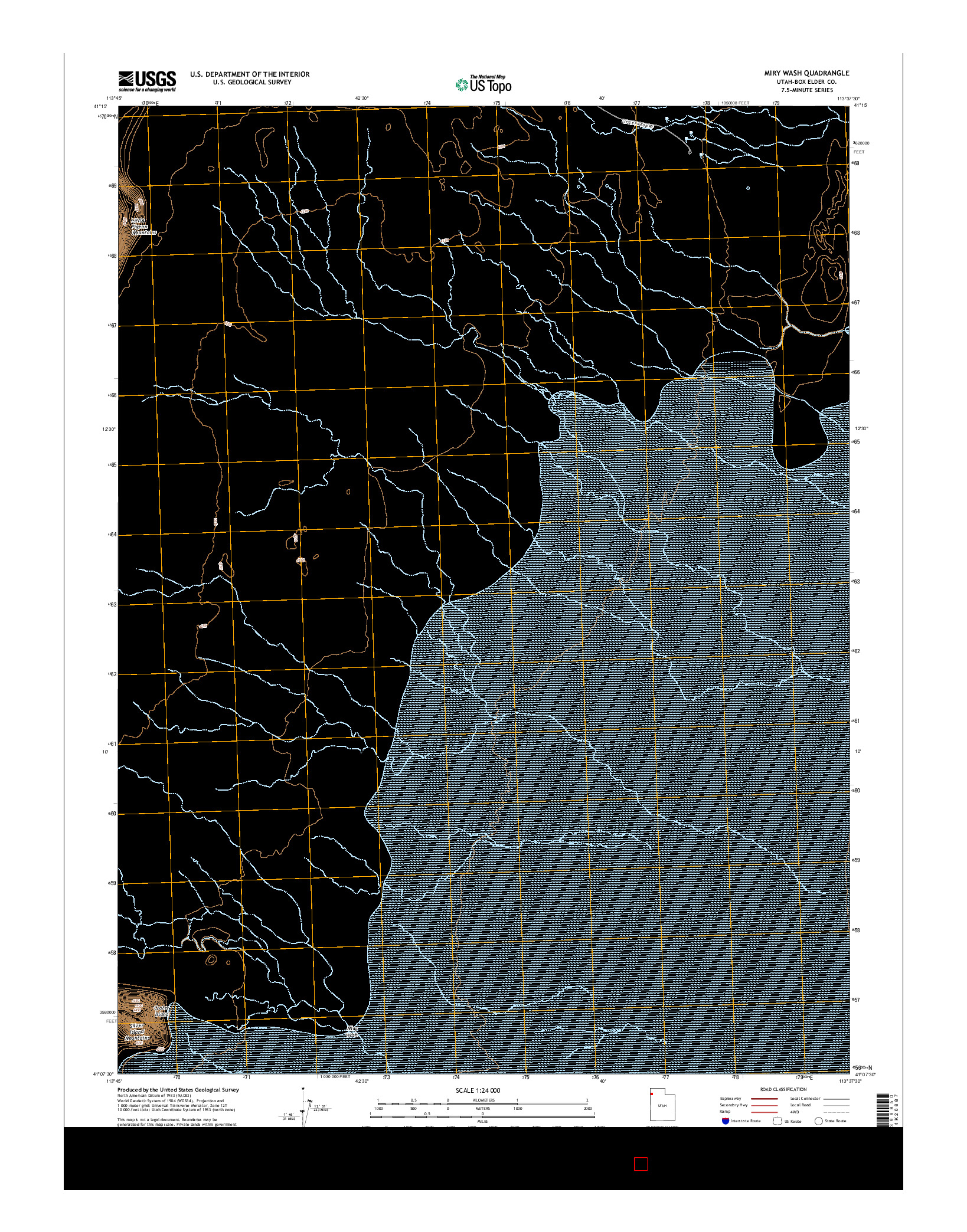 USGS US TOPO 7.5-MINUTE MAP FOR MIRY WASH, UT 2014