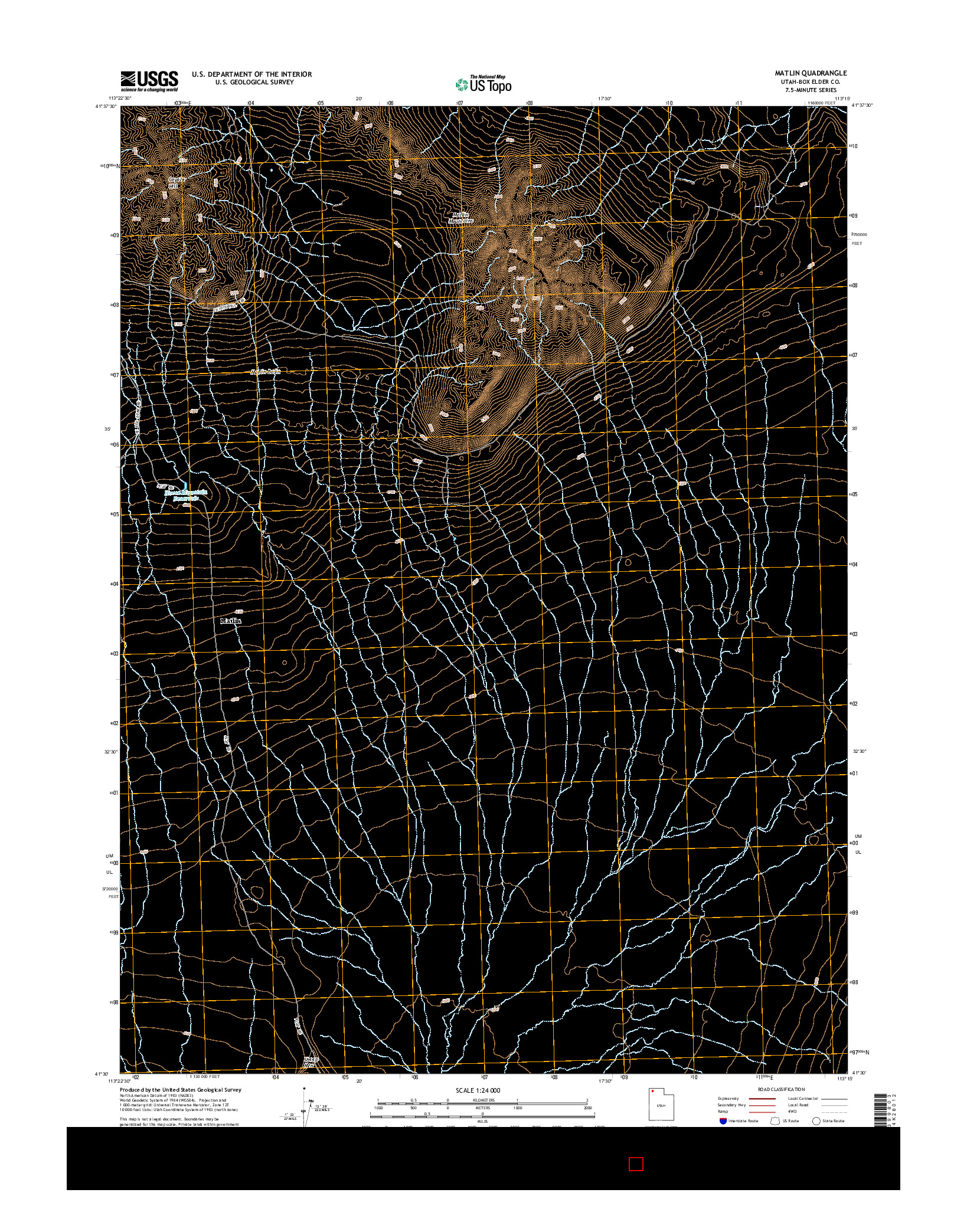 USGS US TOPO 7.5-MINUTE MAP FOR MATLIN, UT 2014