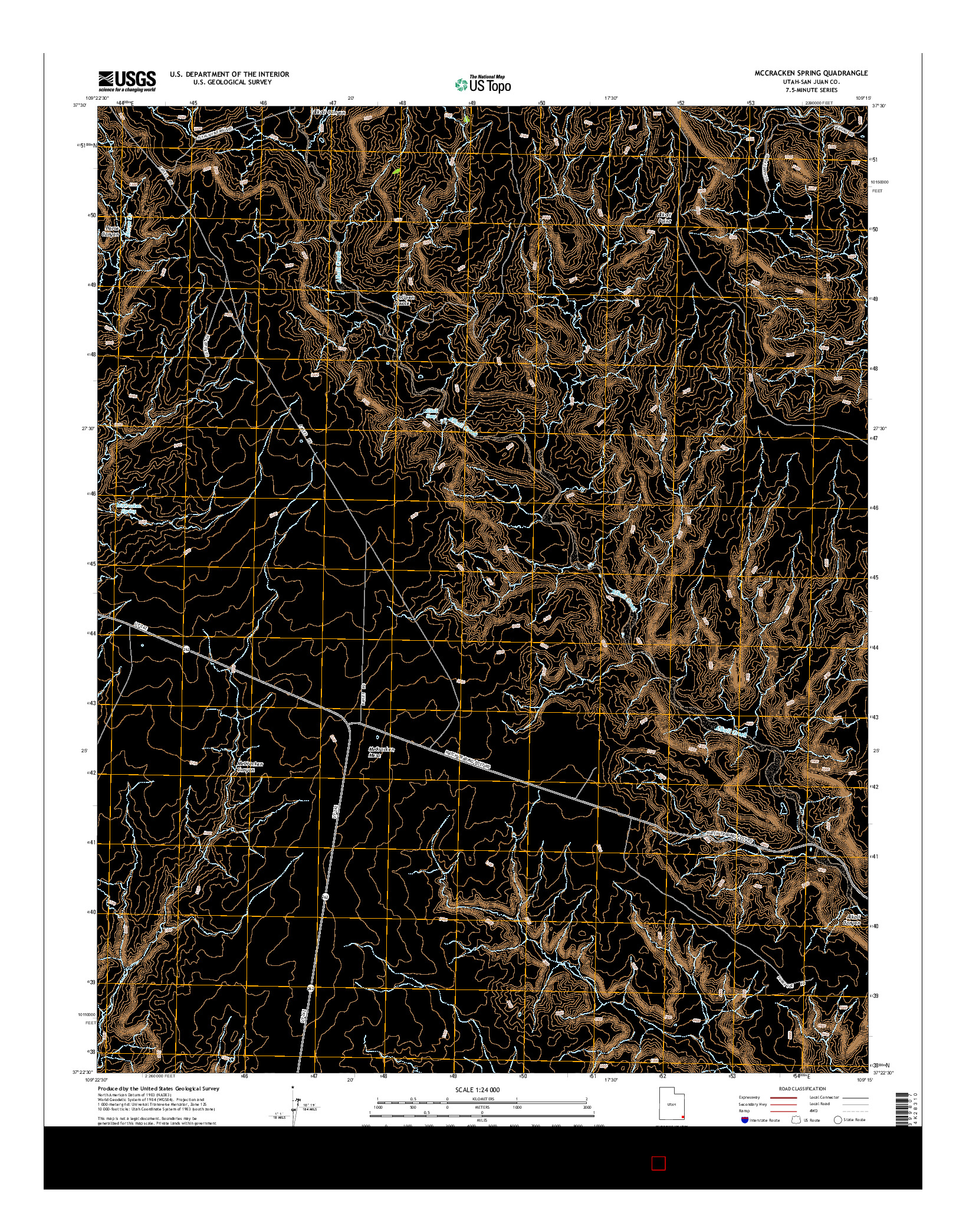 USGS US TOPO 7.5-MINUTE MAP FOR MCCRACKEN SPRING, UT 2014