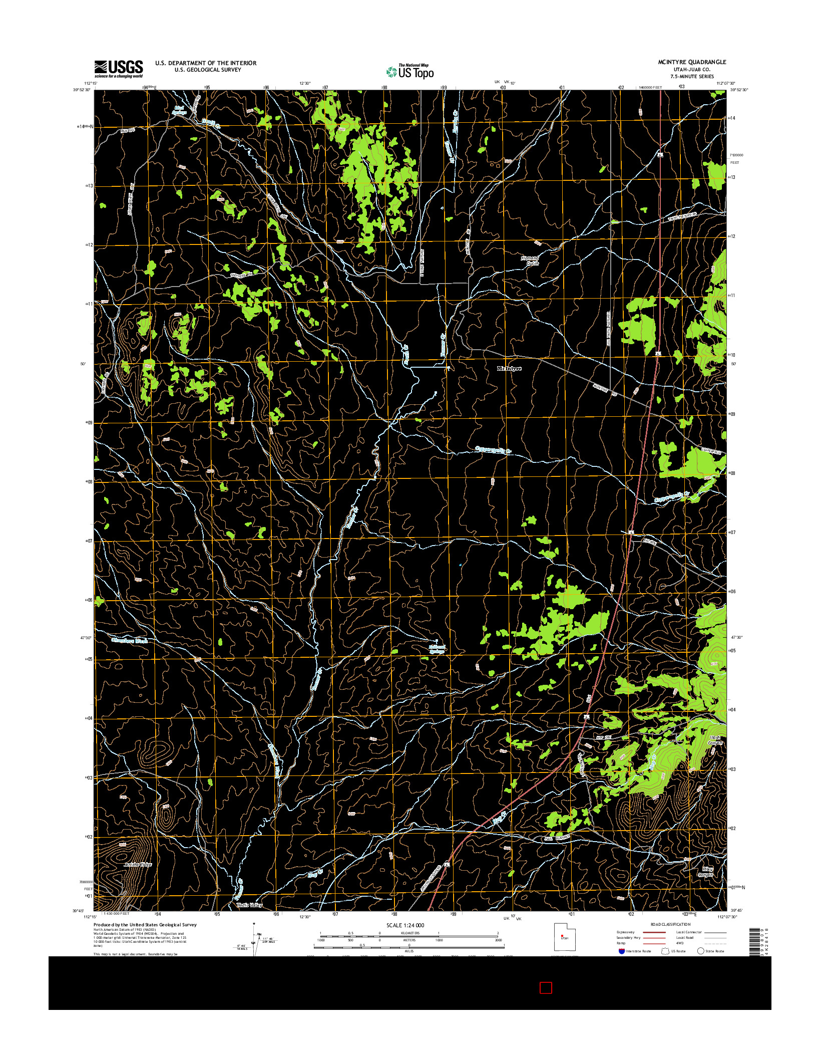 USGS US TOPO 7.5-MINUTE MAP FOR MCINTYRE, UT 2014