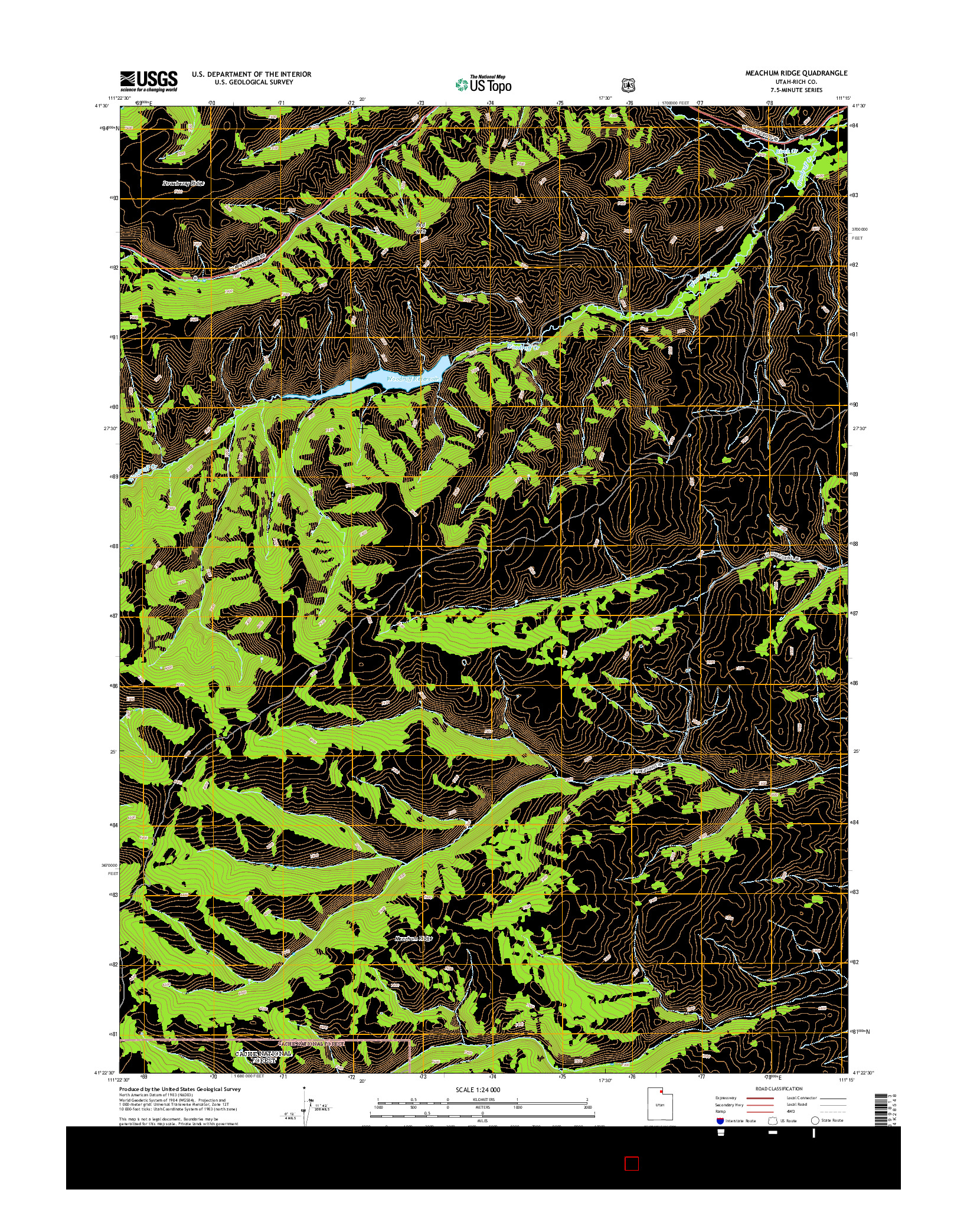 USGS US TOPO 7.5-MINUTE MAP FOR MEACHUM RIDGE, UT 2014