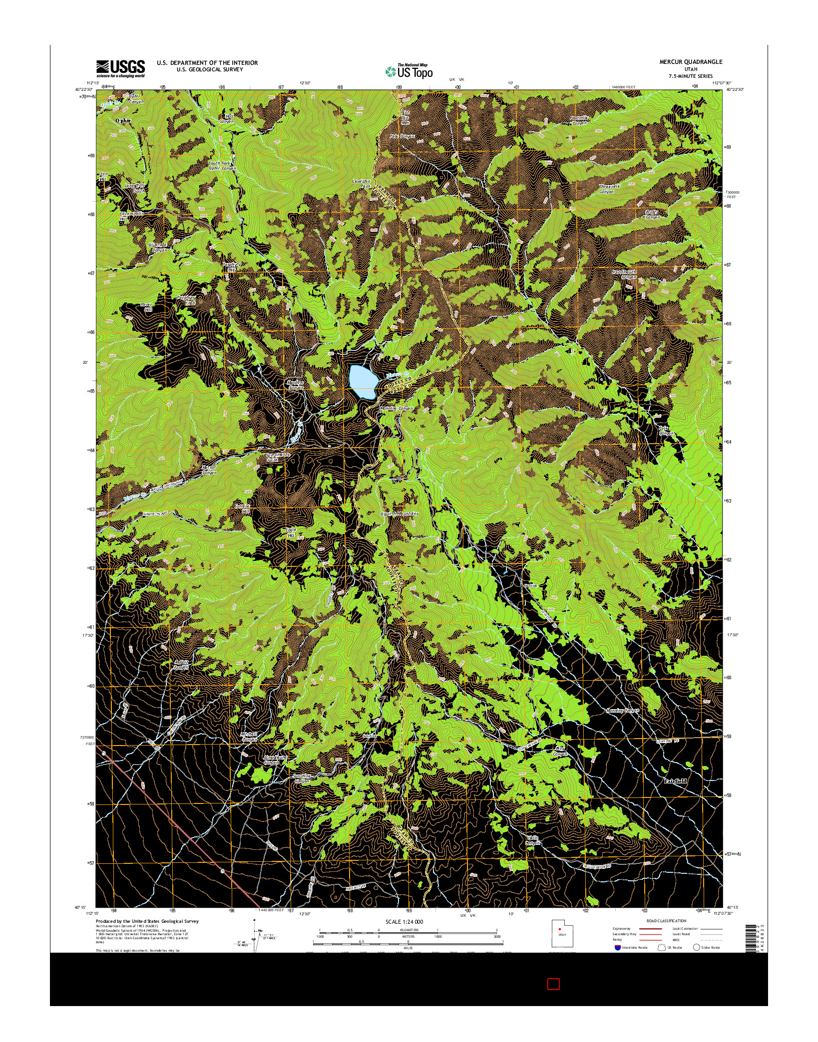 USGS US TOPO 7.5-MINUTE MAP FOR MERCUR, UT 2014
