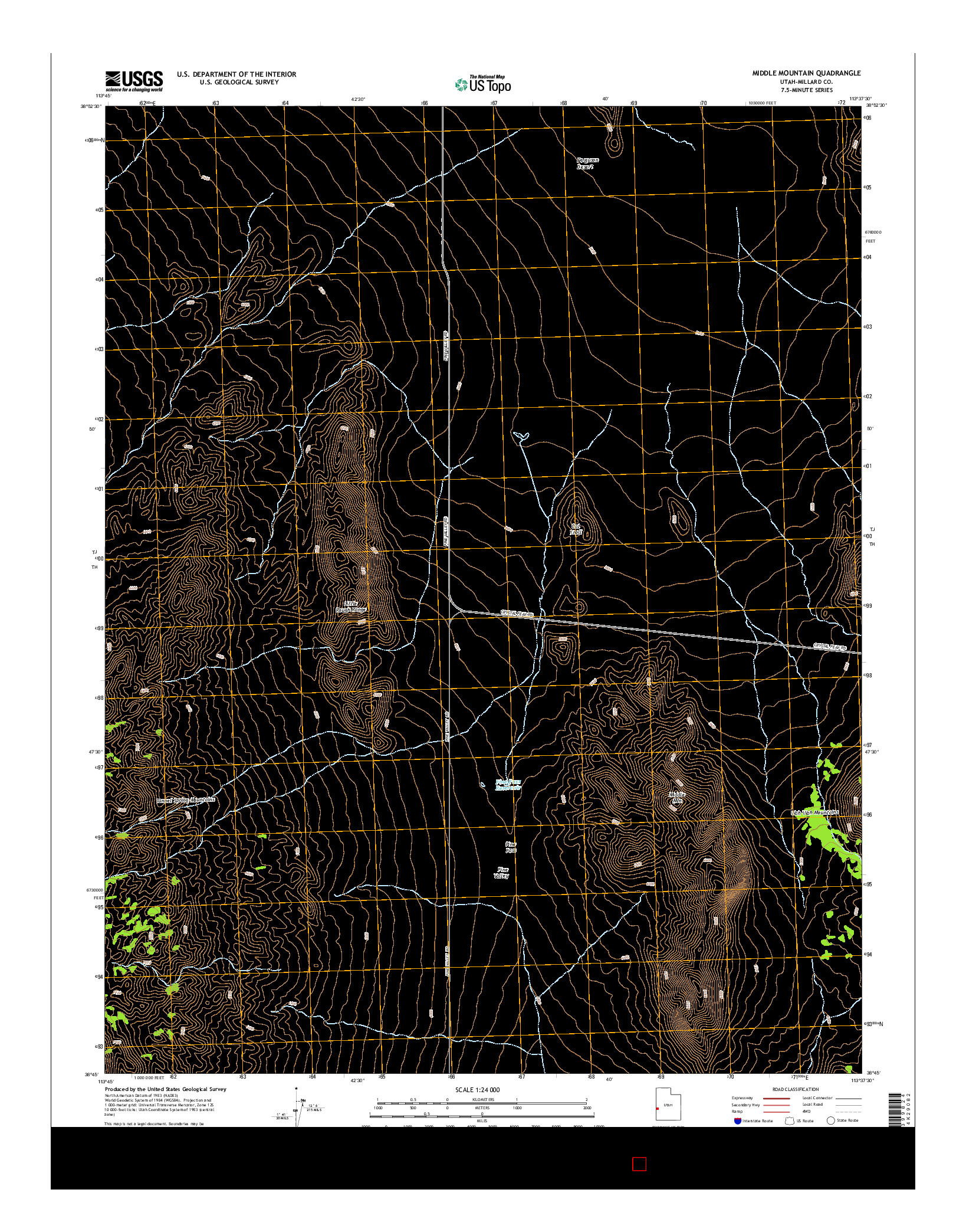 USGS US TOPO 7.5-MINUTE MAP FOR MIDDLE MOUNTAIN, UT 2014