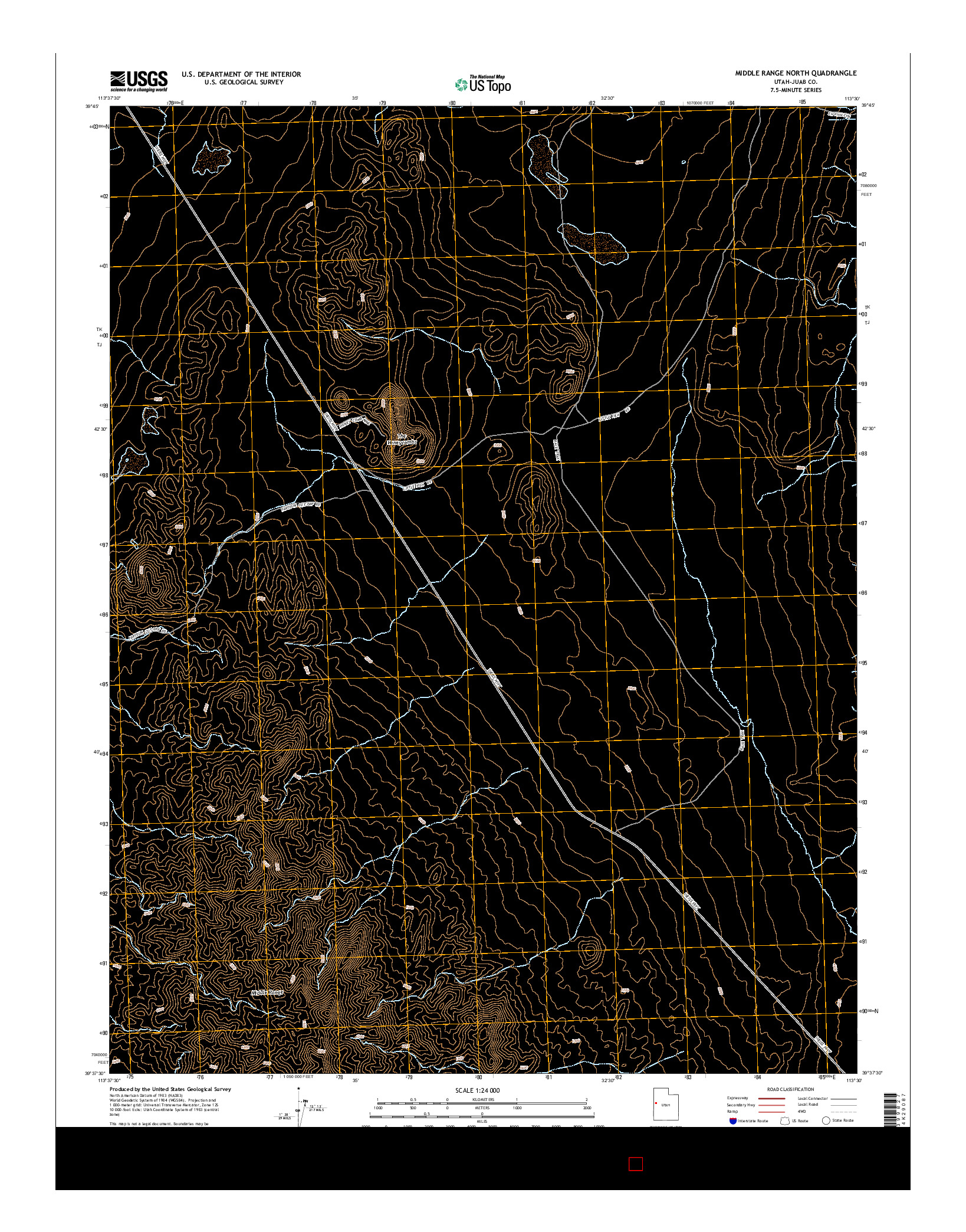 USGS US TOPO 7.5-MINUTE MAP FOR MIDDLE RANGE NORTH, UT 2014