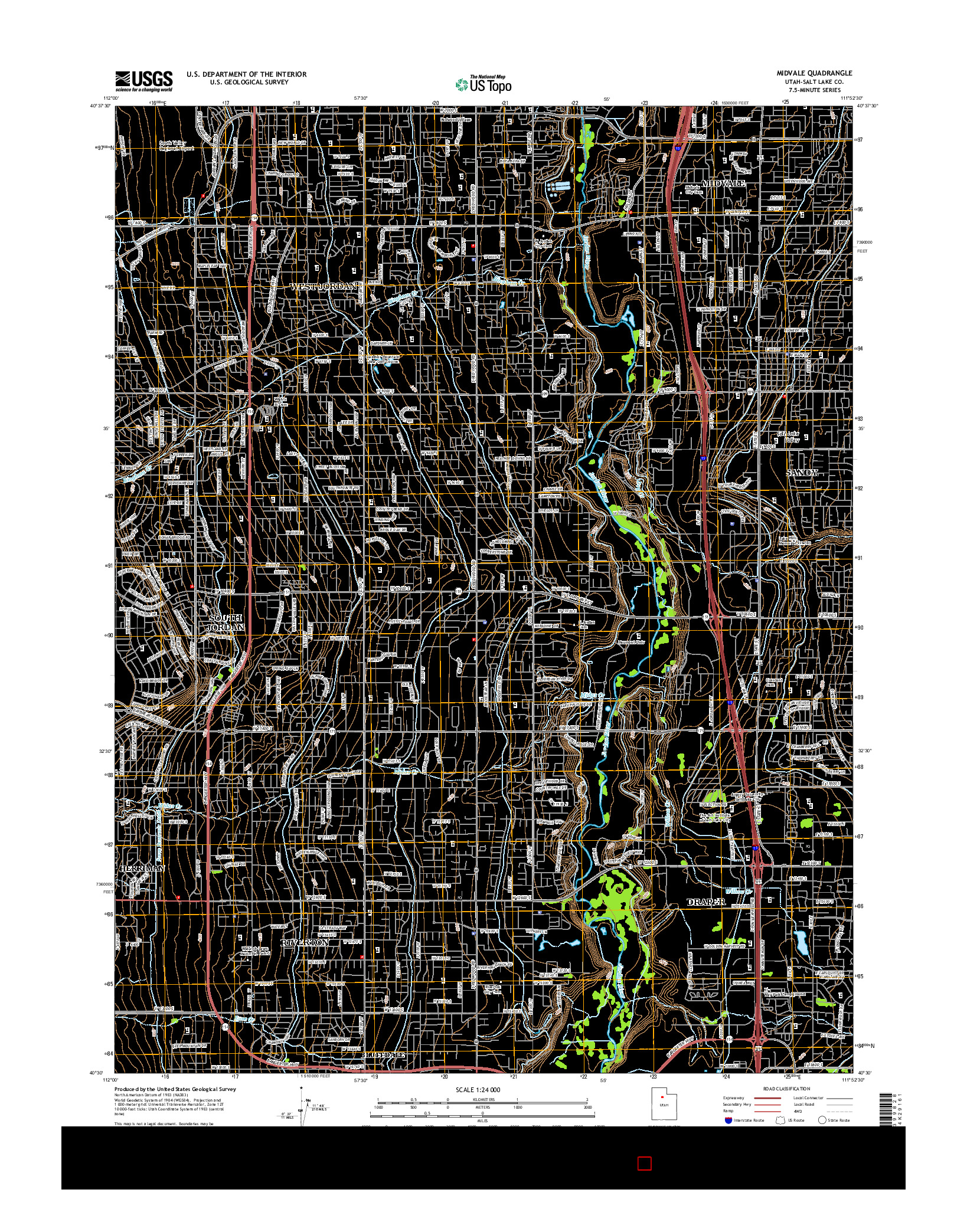 USGS US TOPO 7.5-MINUTE MAP FOR MIDVALE, UT 2014
