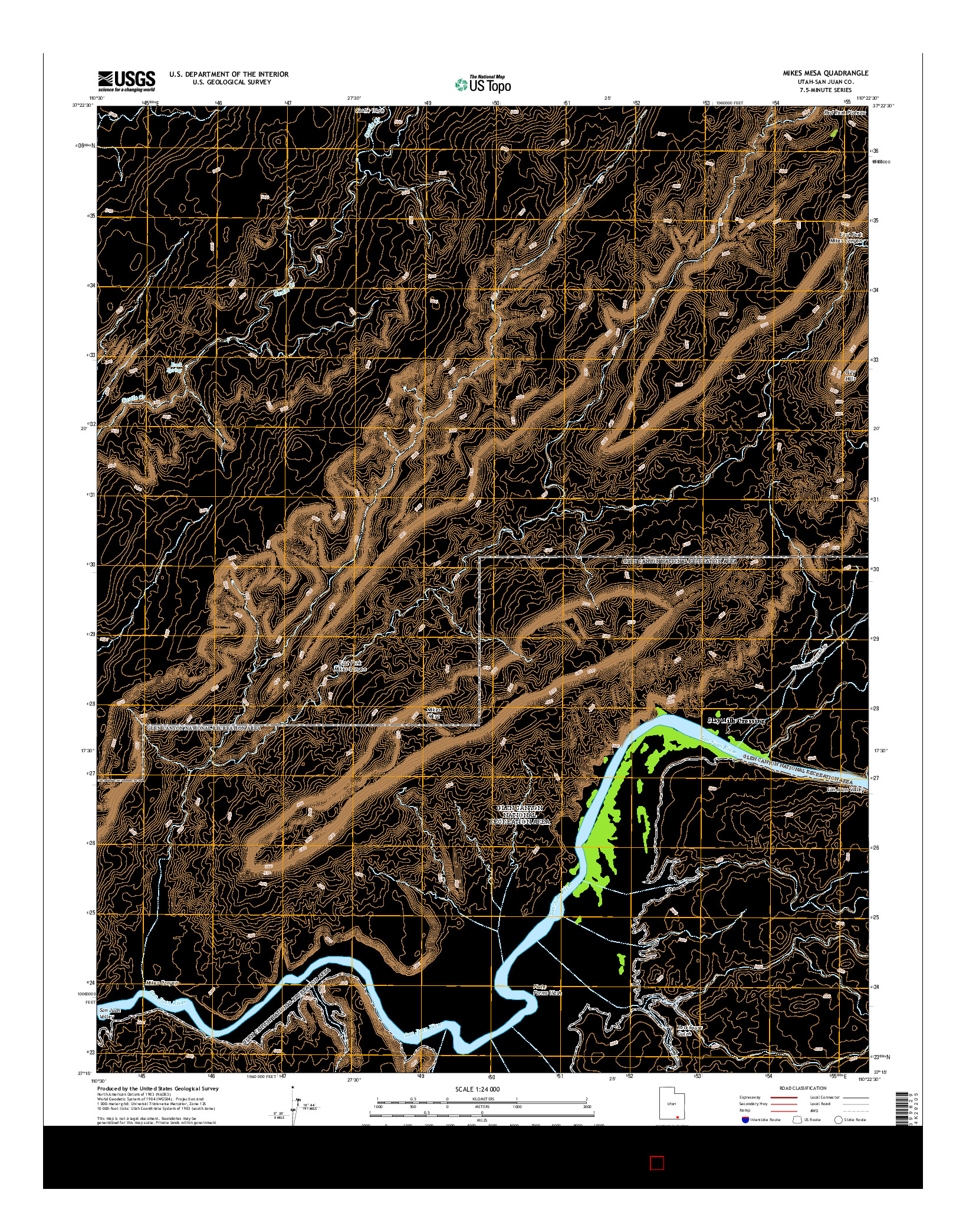 USGS US TOPO 7.5-MINUTE MAP FOR MIKES MESA, UT 2014
