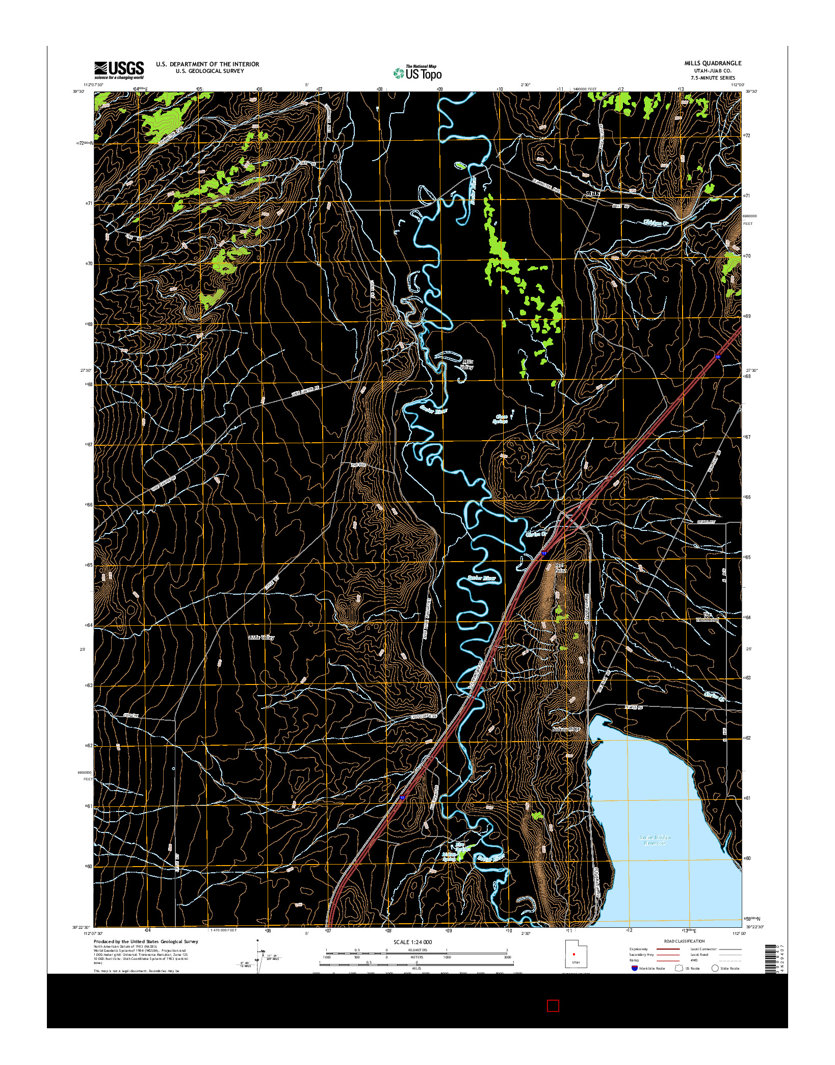 USGS US TOPO 7.5-MINUTE MAP FOR MILLS, UT 2014