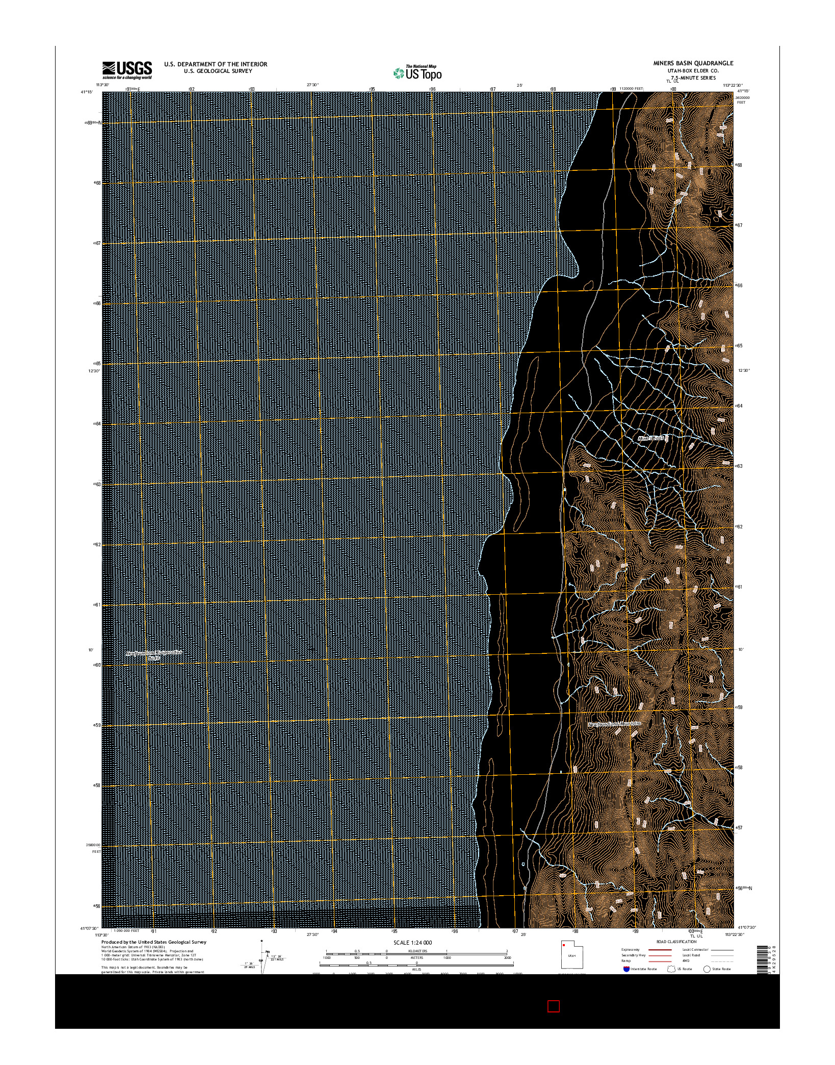 USGS US TOPO 7.5-MINUTE MAP FOR MINERS BASIN, UT 2014