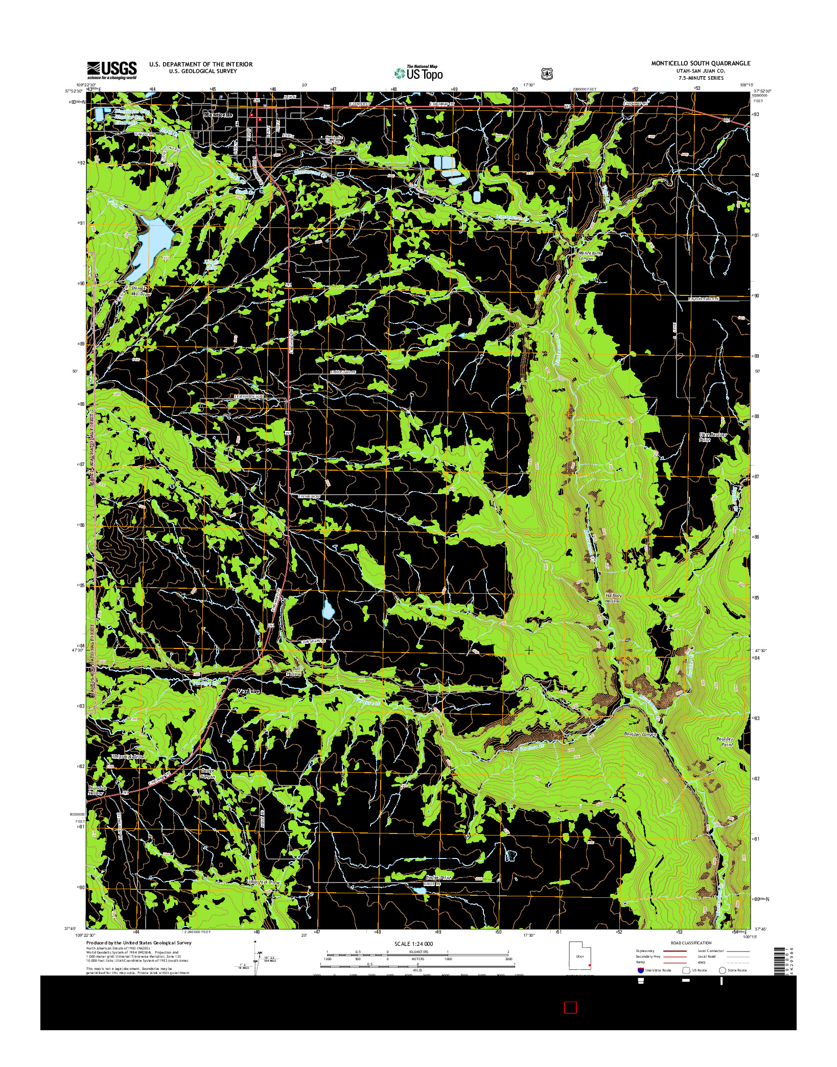 USGS US TOPO 7.5-MINUTE MAP FOR MONTICELLO SOUTH, UT 2014