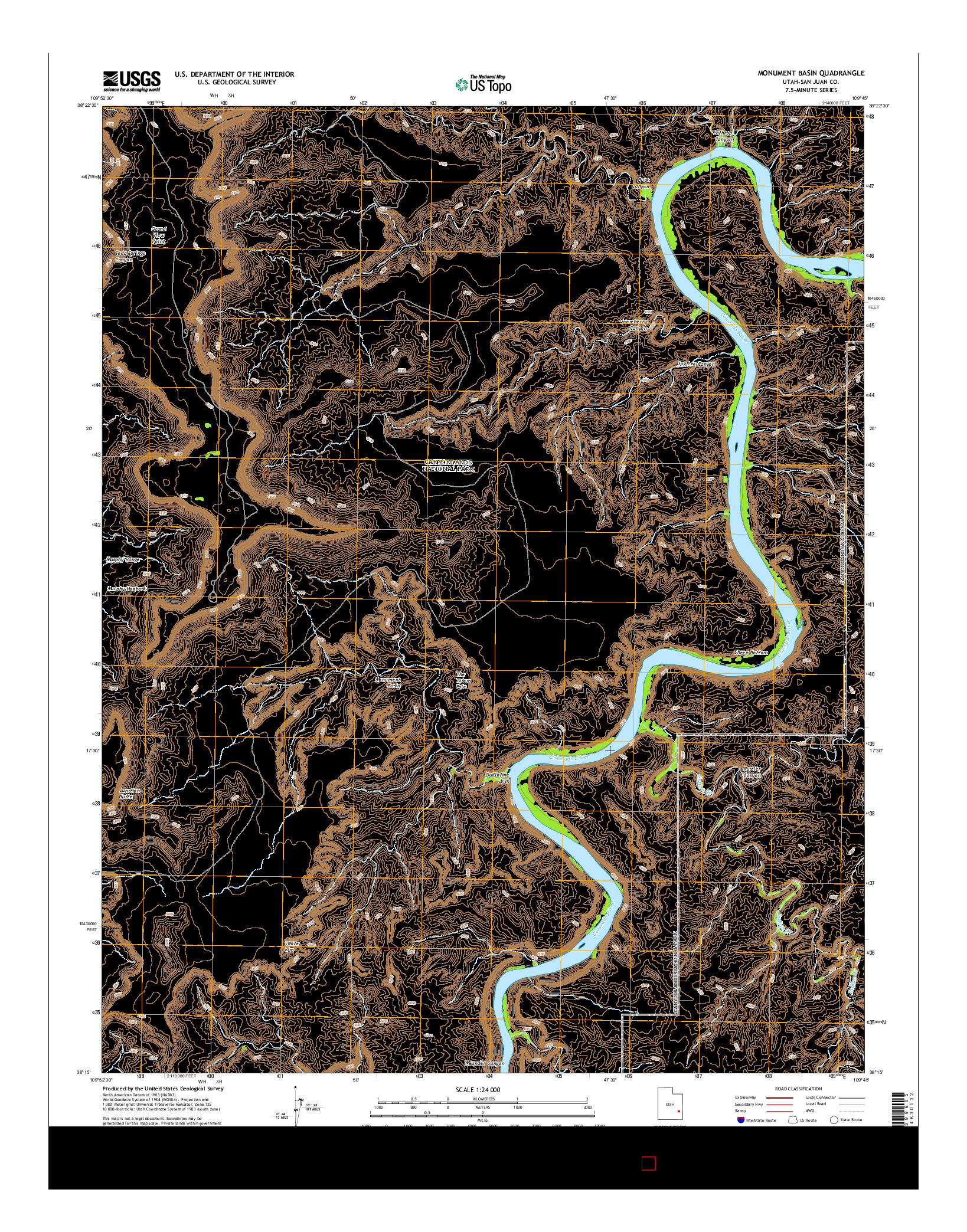 USGS US TOPO 7.5-MINUTE MAP FOR MONUMENT BASIN, UT 2014