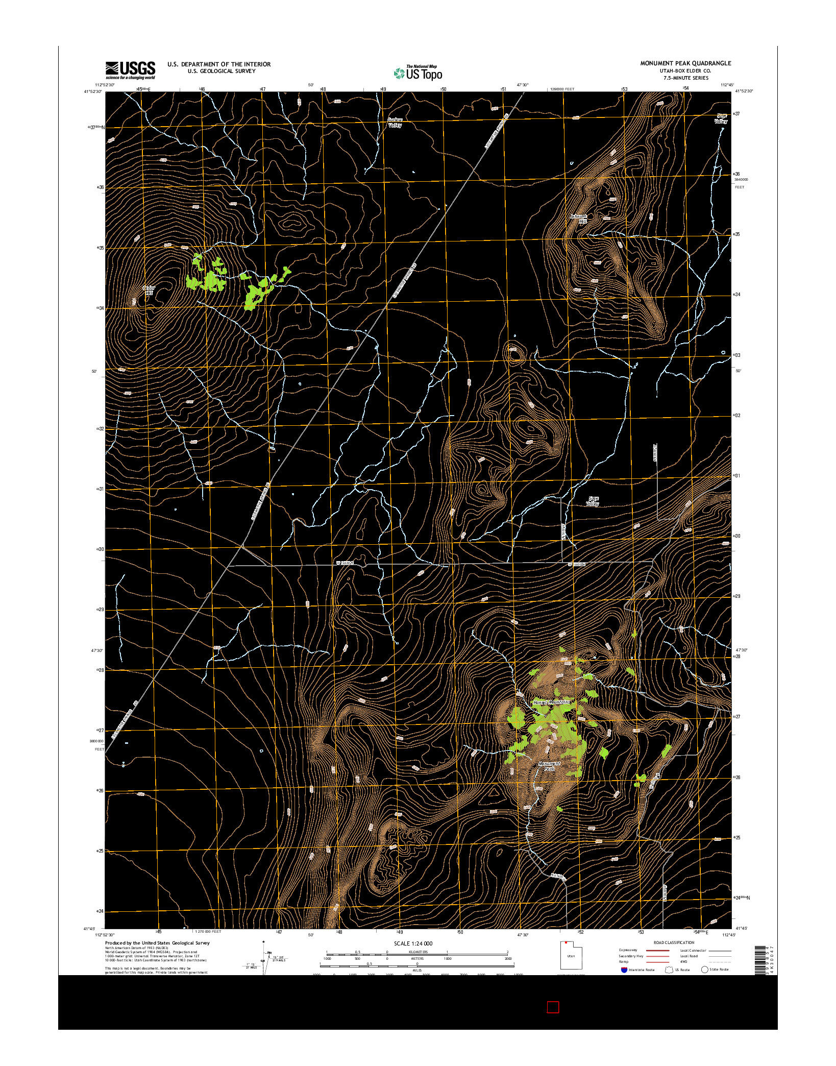 USGS US TOPO 7.5-MINUTE MAP FOR MONUMENT PEAK, UT 2014