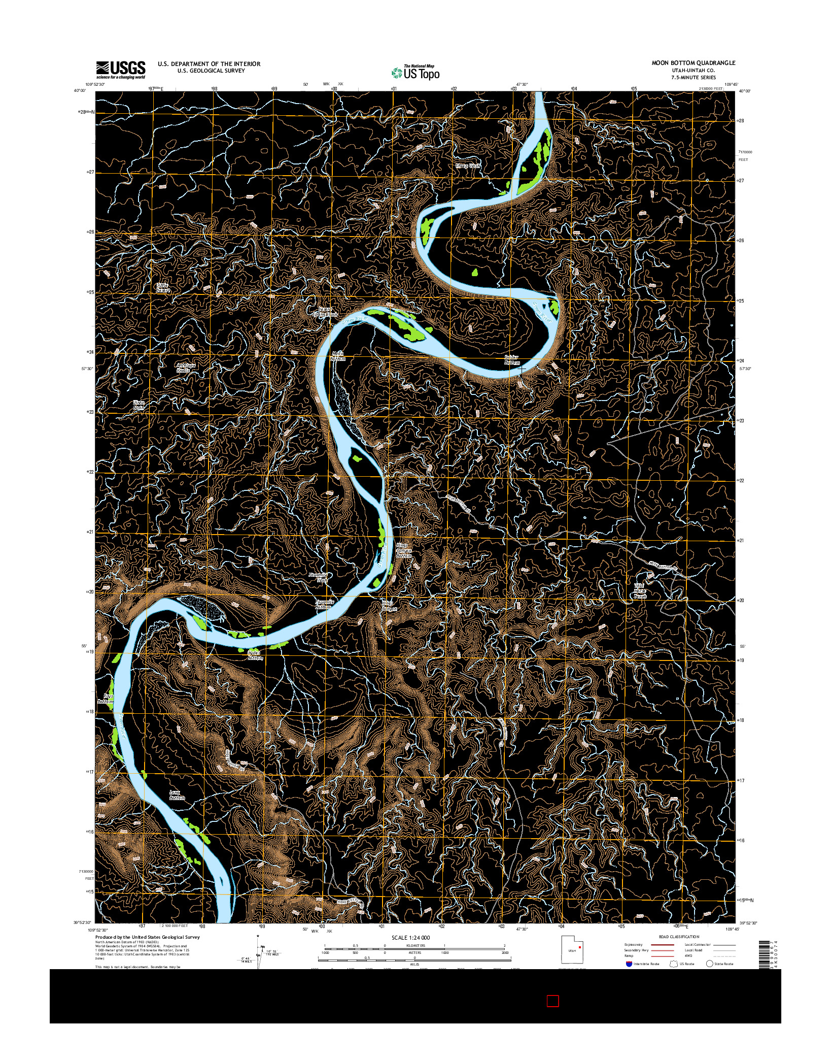 USGS US TOPO 7.5-MINUTE MAP FOR MOON BOTTOM, UT 2014