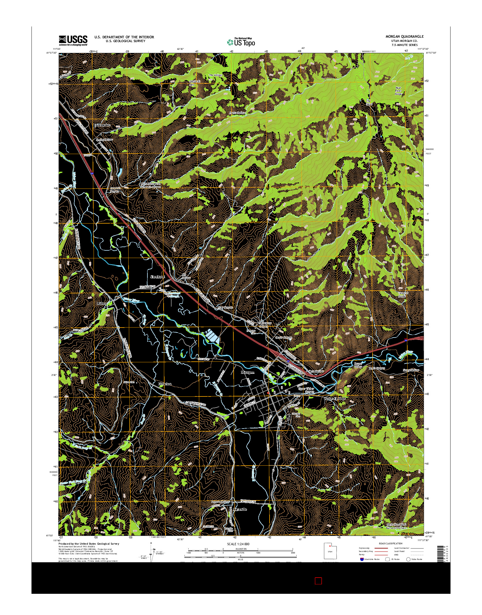 USGS US TOPO 7.5-MINUTE MAP FOR MORGAN, UT 2014
