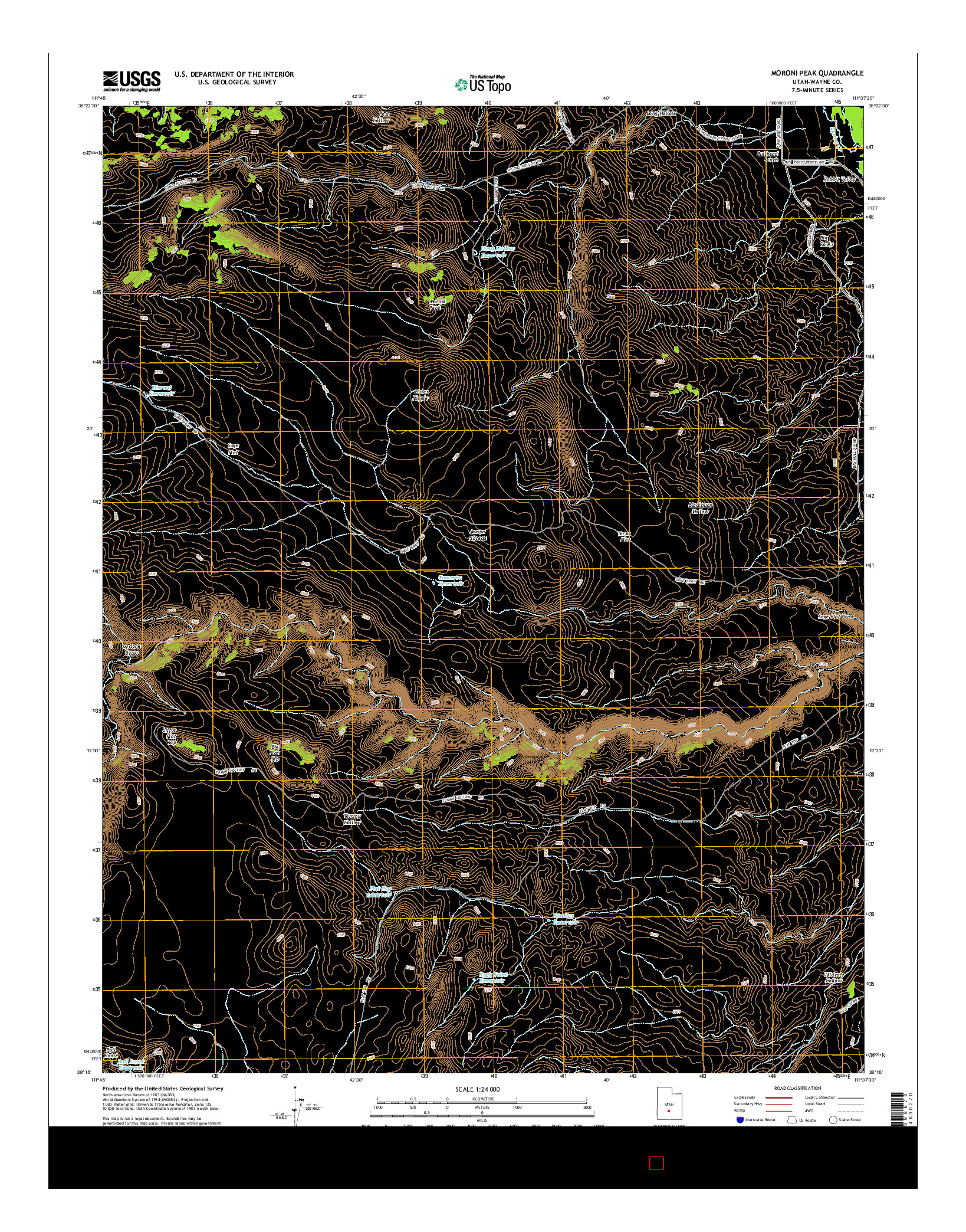 USGS US TOPO 7.5-MINUTE MAP FOR MORONI PEAK, UT 2014