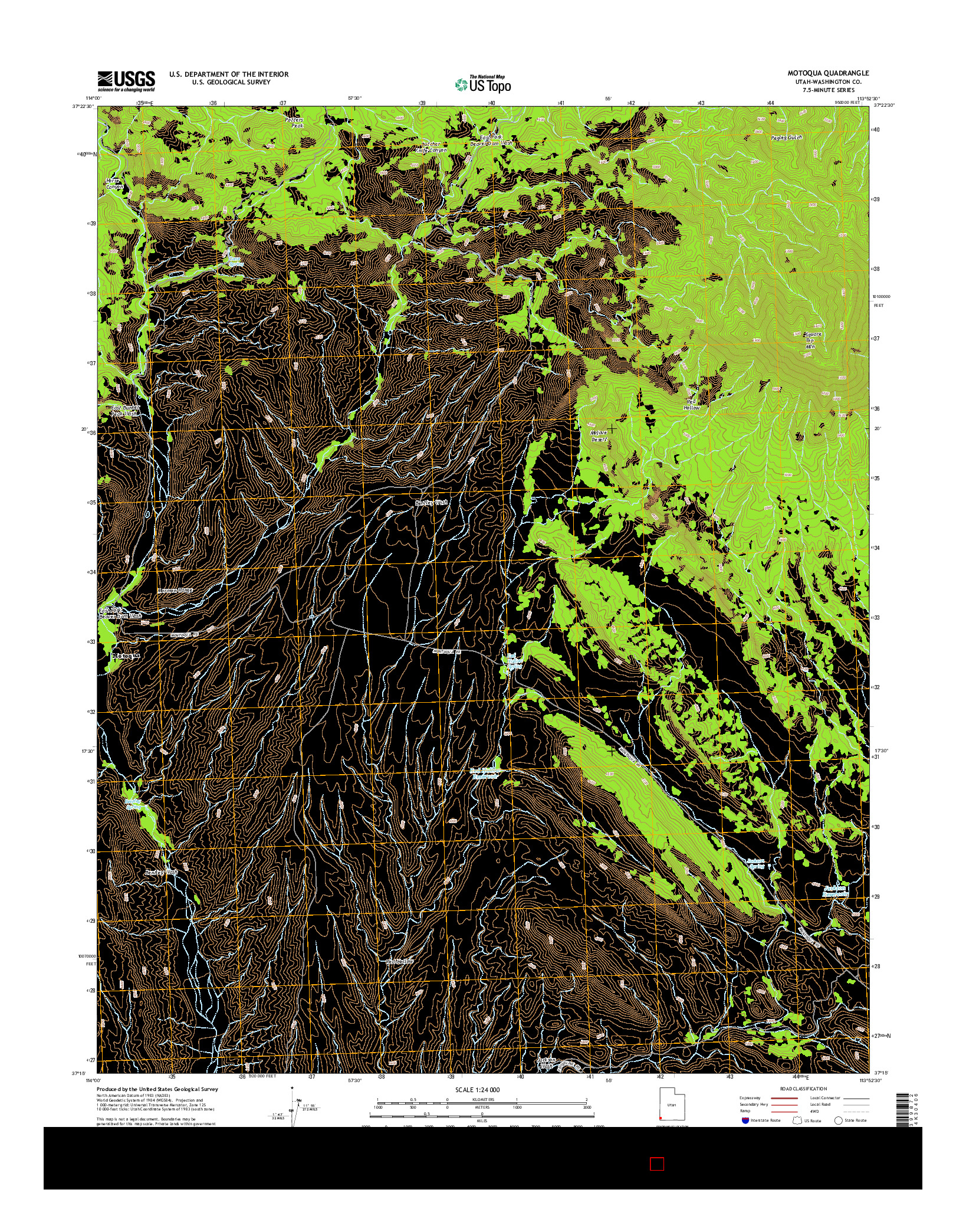 USGS US TOPO 7.5-MINUTE MAP FOR MOTOQUA, UT 2014