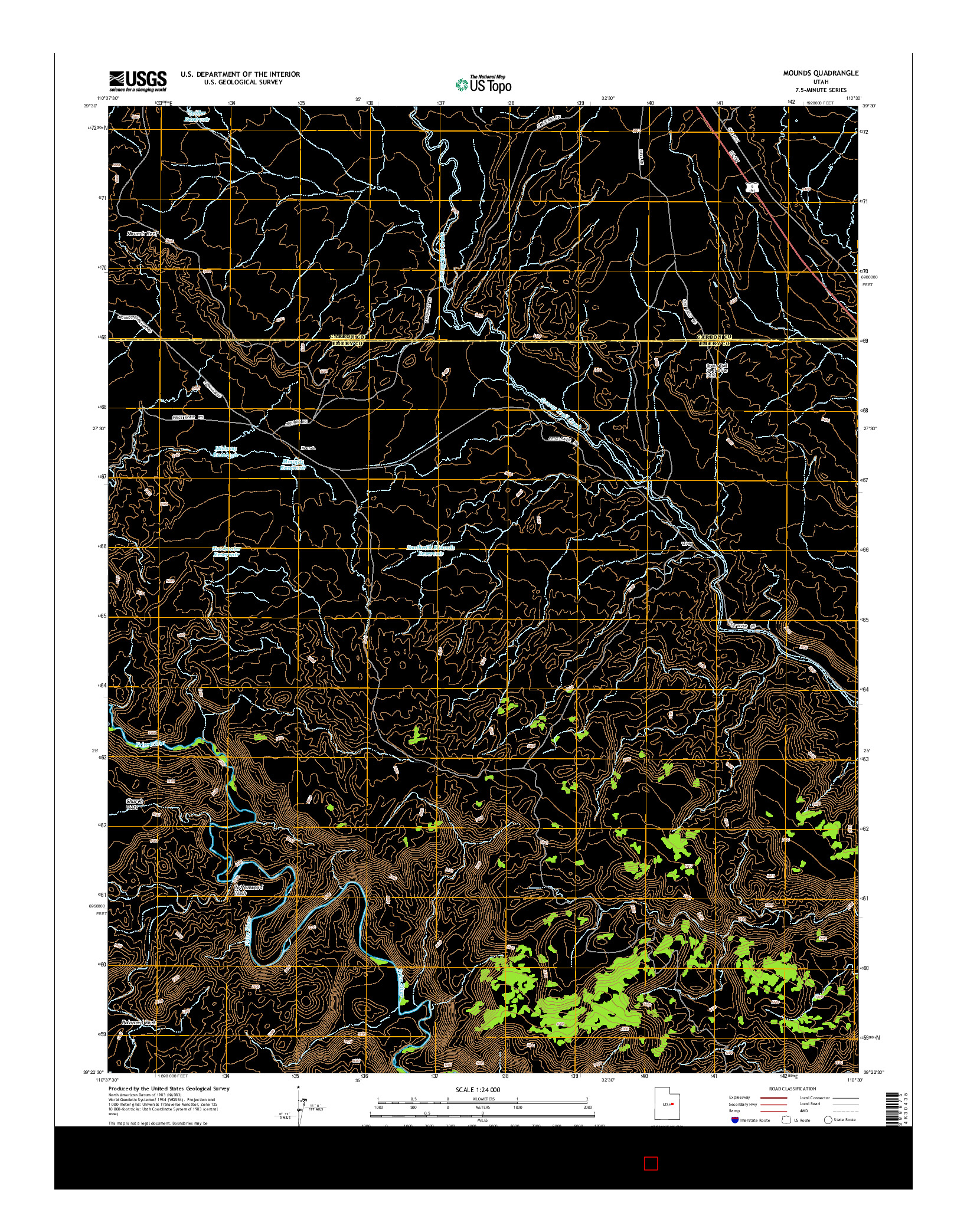 USGS US TOPO 7.5-MINUTE MAP FOR MOUNDS, UT 2014