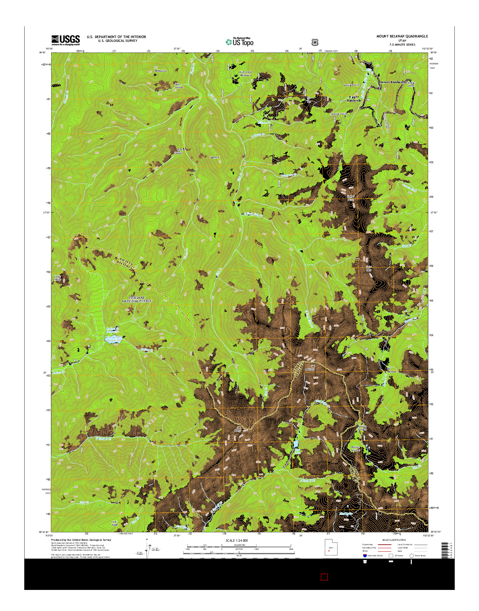 USGS US TOPO 7.5-MINUTE MAP FOR MOUNT BELKNAP, UT 2014