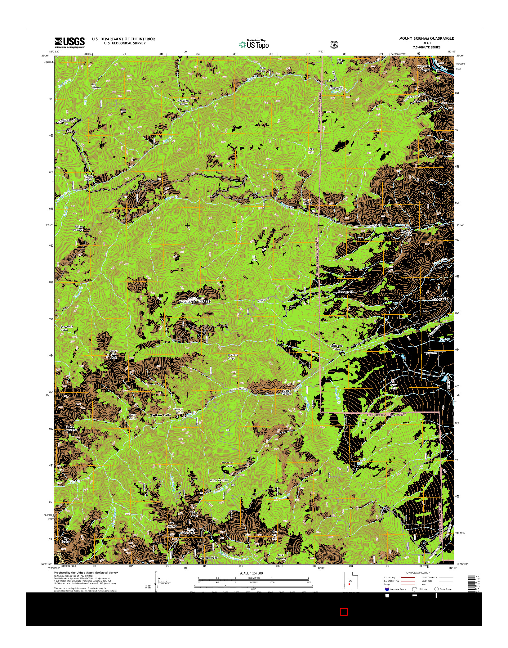 USGS US TOPO 7.5-MINUTE MAP FOR MOUNT BRIGHAM, UT 2014