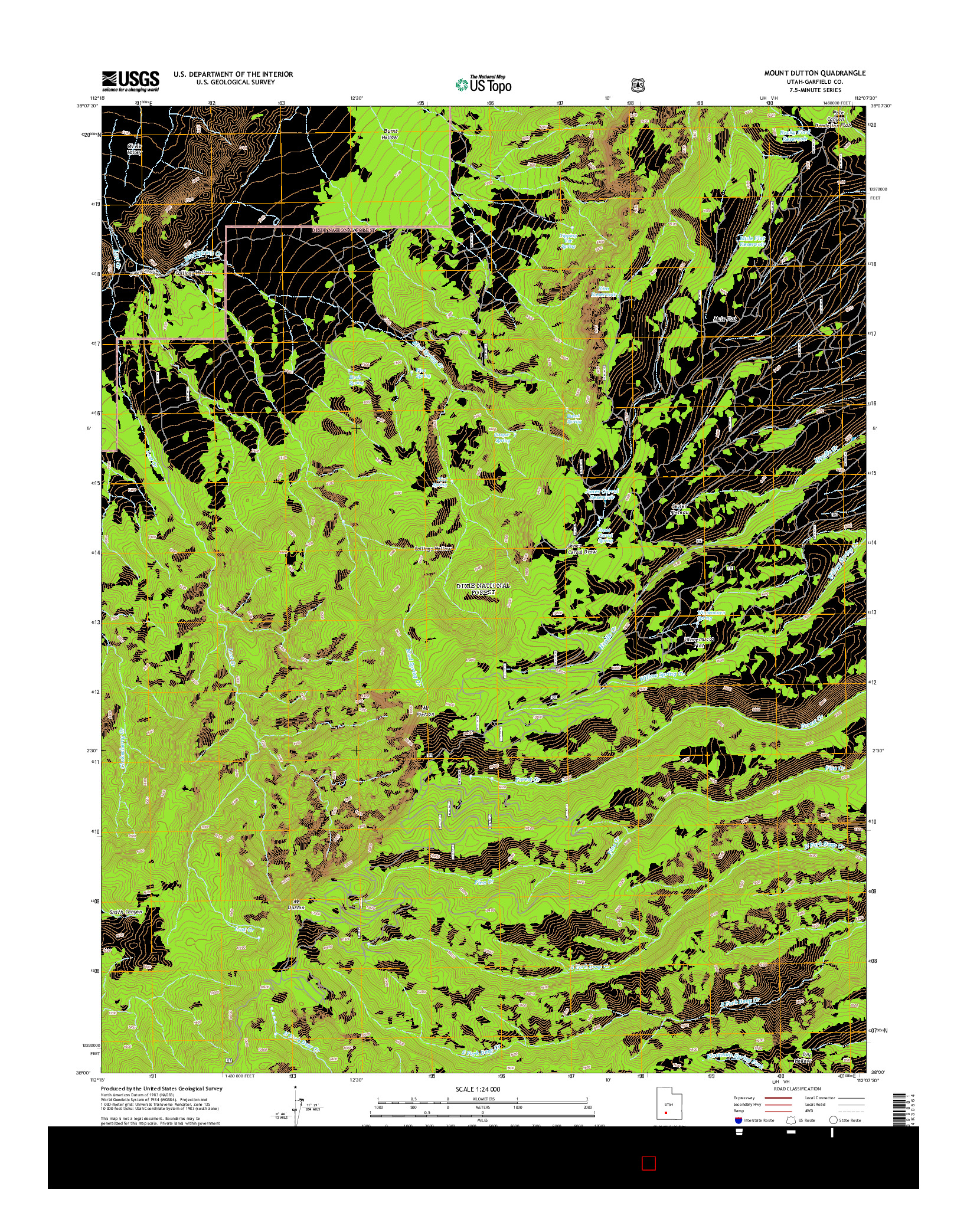 USGS US TOPO 7.5-MINUTE MAP FOR MOUNT DUTTON, UT 2014