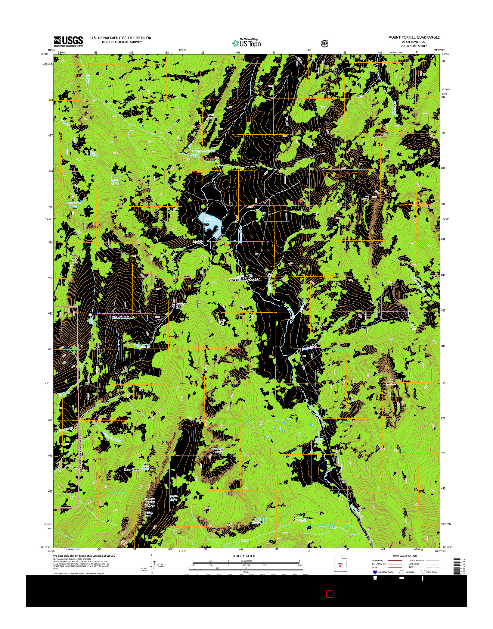 USGS US TOPO 7.5-MINUTE MAP FOR MOUNT TERRILL, UT 2014