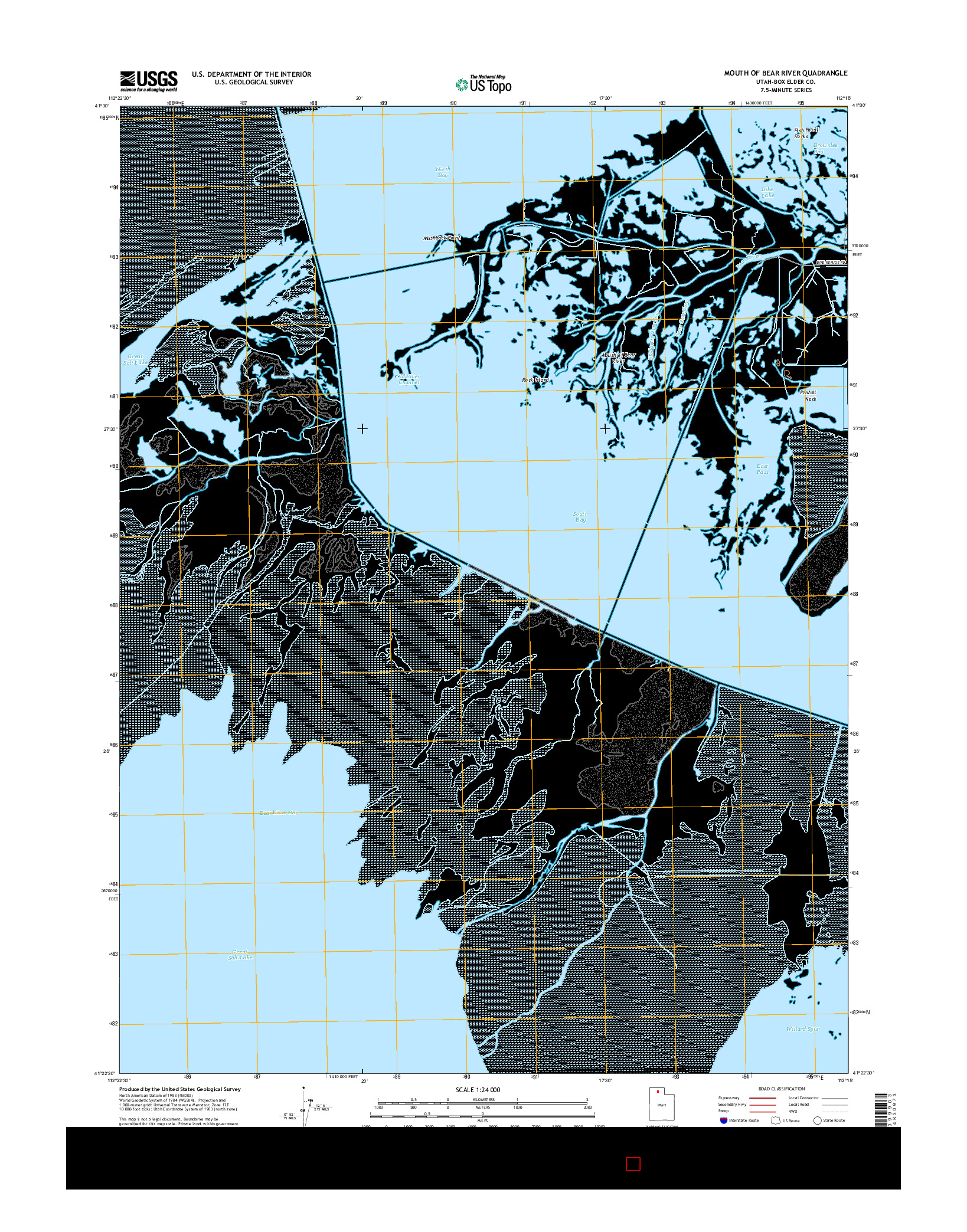 USGS US TOPO 7.5-MINUTE MAP FOR MOUTH OF BEAR RIVER, UT 2014