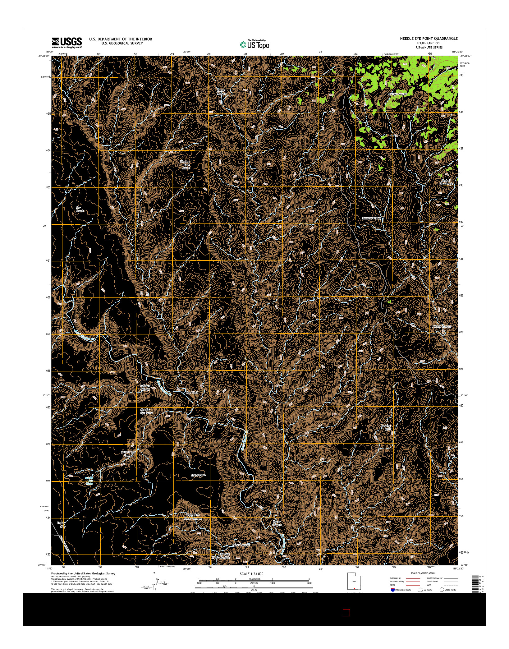 USGS US TOPO 7.5-MINUTE MAP FOR NEEDLE EYE POINT, UT 2014