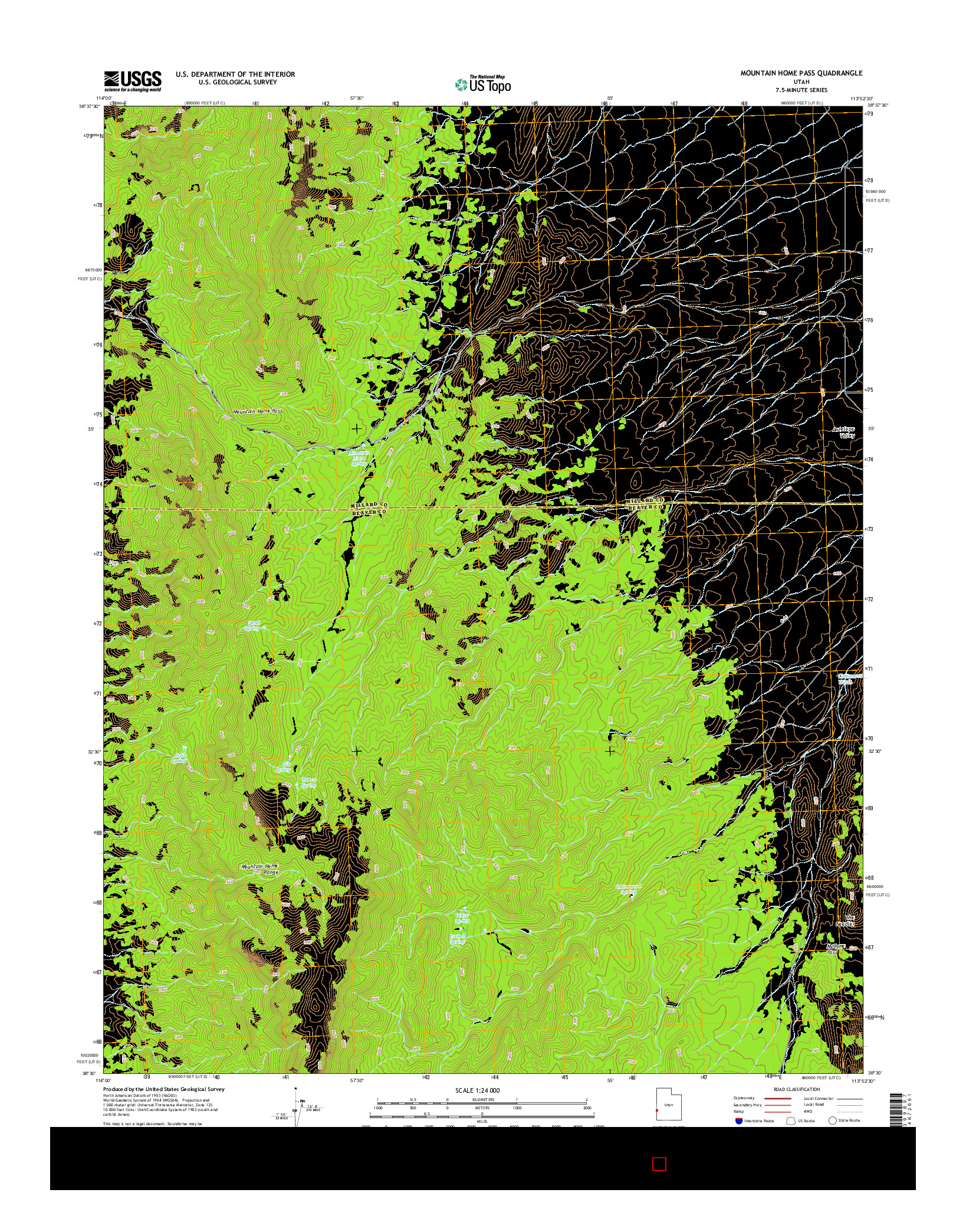 USGS US TOPO 7.5-MINUTE MAP FOR MOUNTAIN HOME PASS, UT 2014