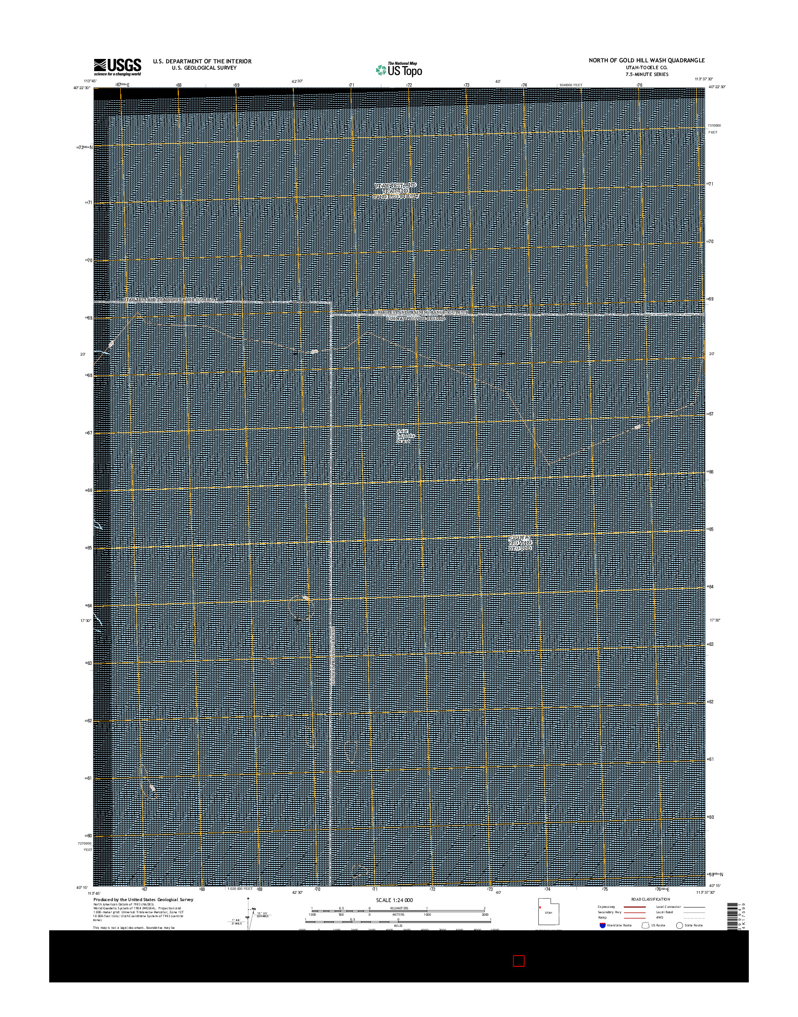 USGS US TOPO 7.5-MINUTE MAP FOR NORTH OF GOLD HILL WASH, UT 2014