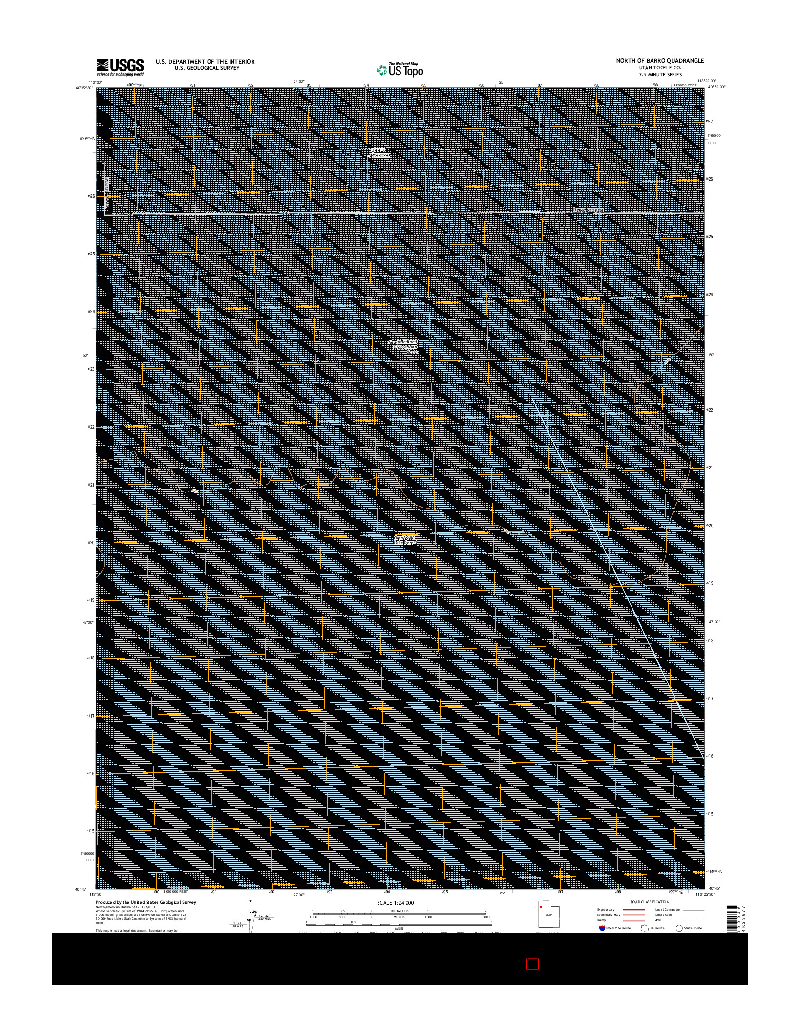 USGS US TOPO 7.5-MINUTE MAP FOR NORTH OF BARRO, UT 2014