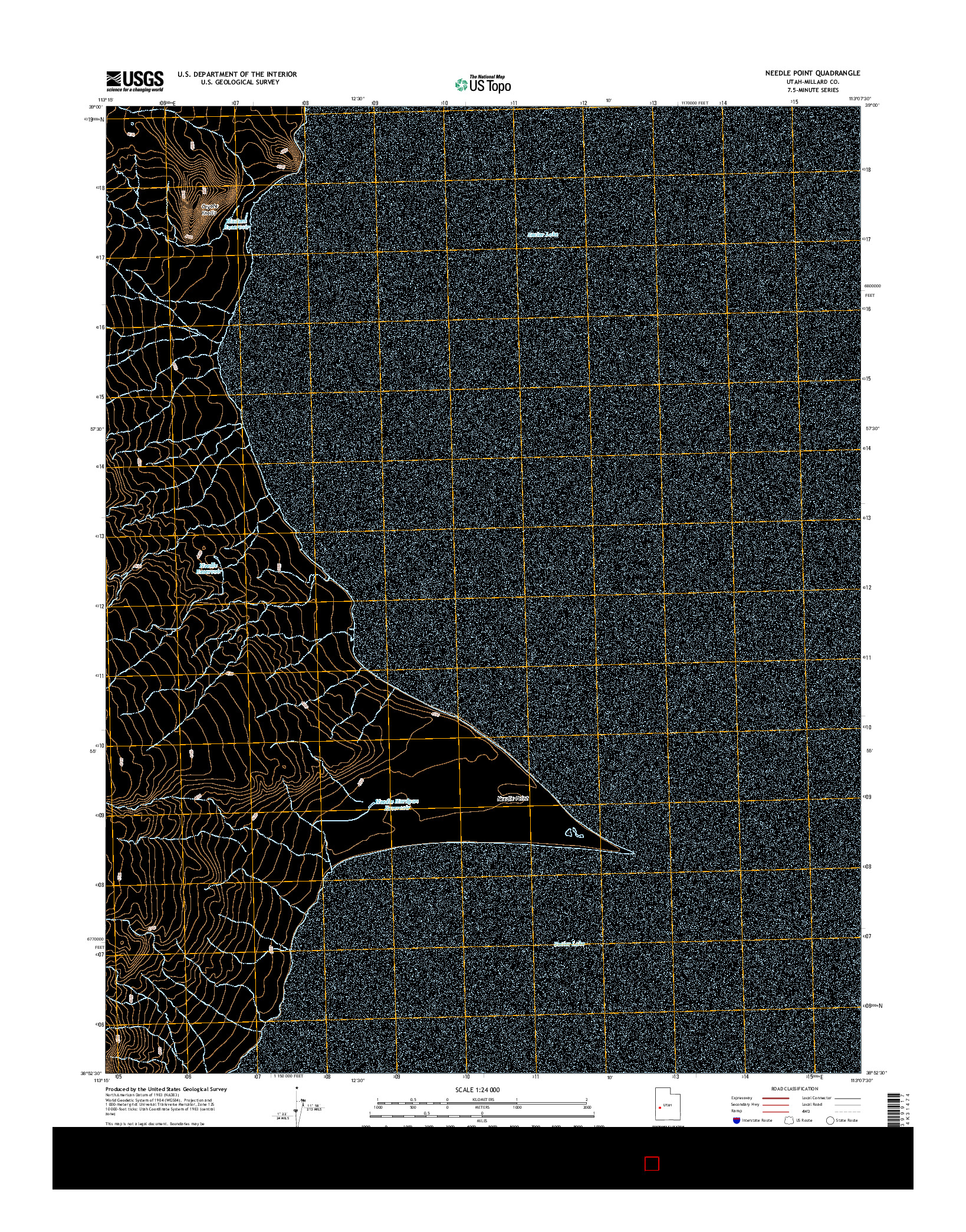 USGS US TOPO 7.5-MINUTE MAP FOR NEEDLE POINT, UT 2014