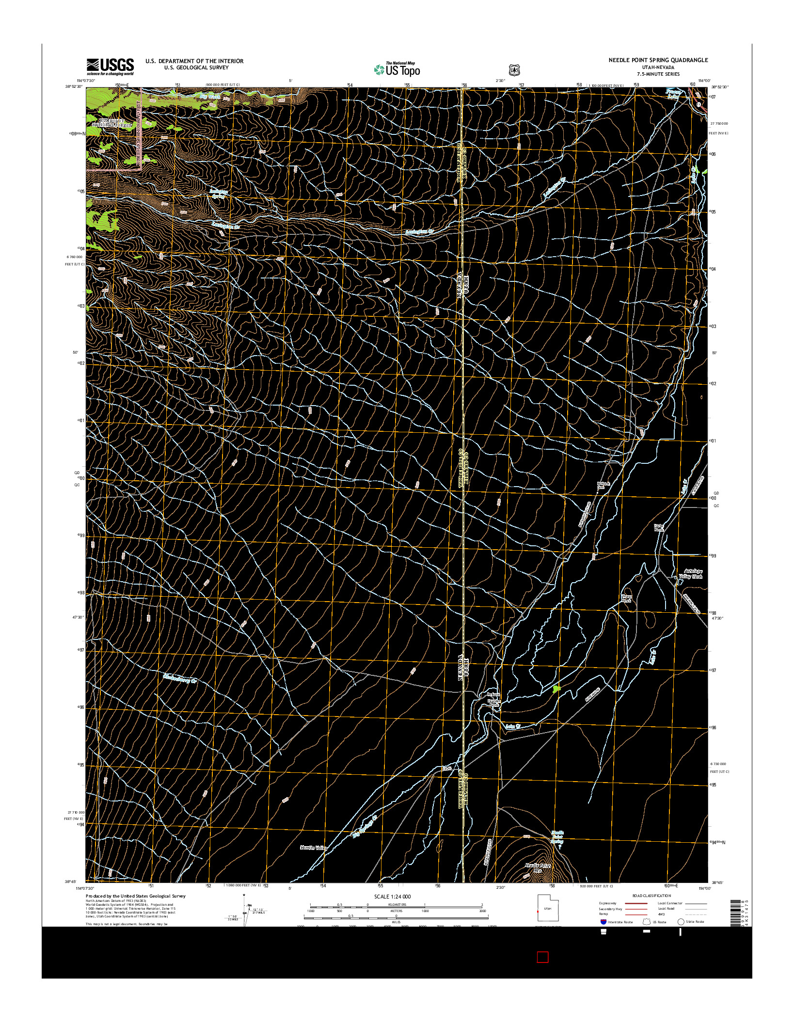 USGS US TOPO 7.5-MINUTE MAP FOR NEEDLE POINT SPRING, UT-NV 2014