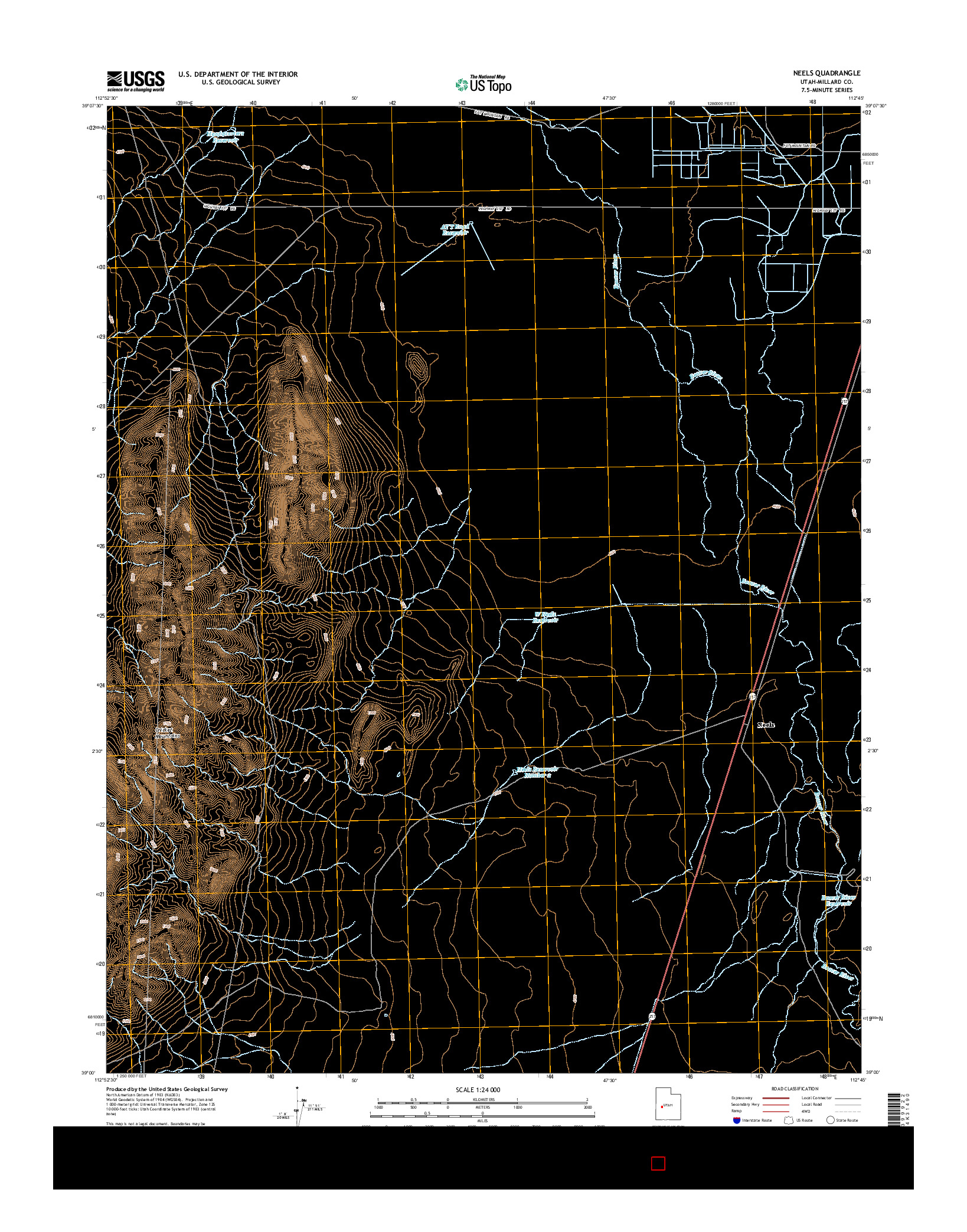 USGS US TOPO 7.5-MINUTE MAP FOR NEELS, UT 2014