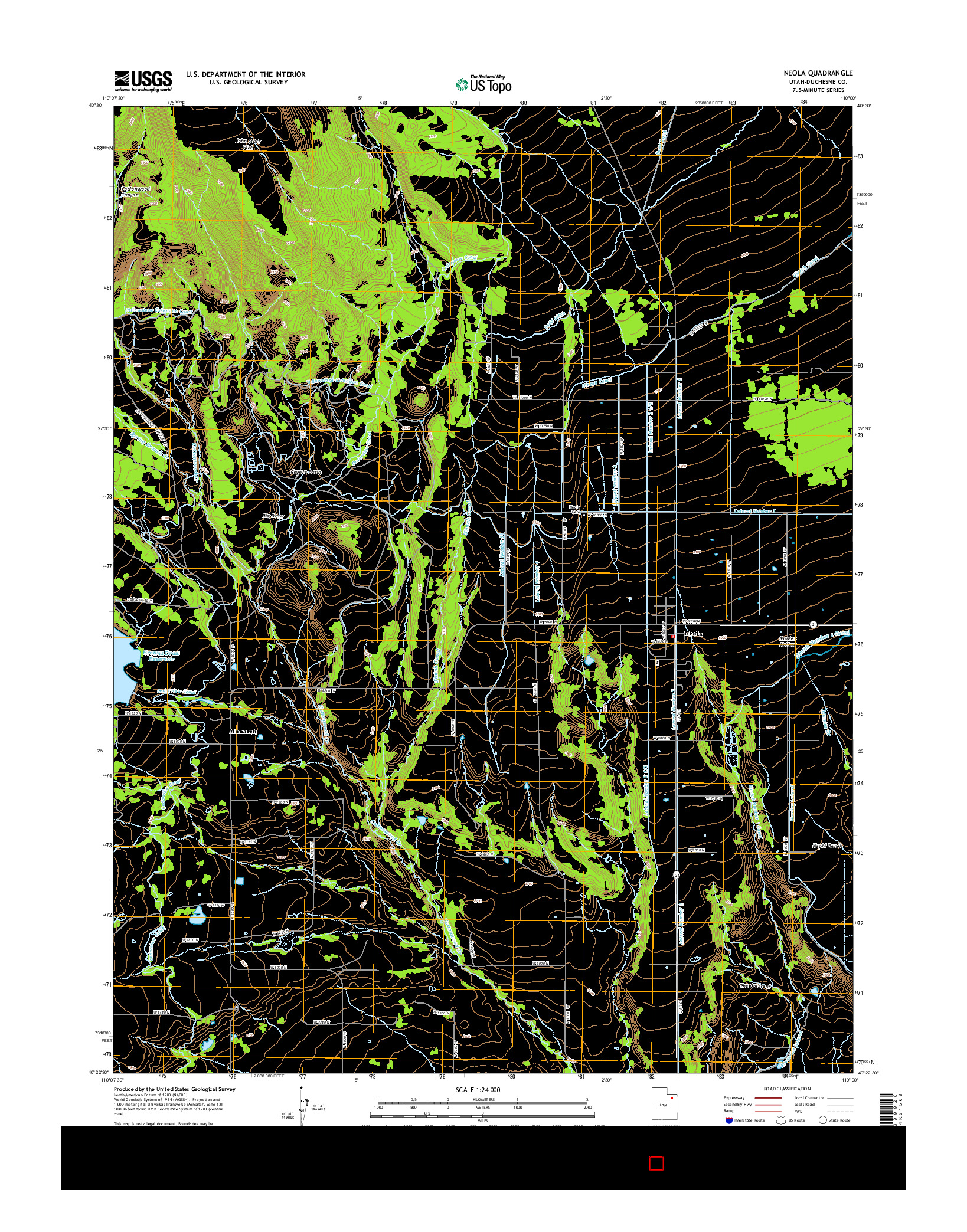 USGS US TOPO 7.5-MINUTE MAP FOR NEOLA, UT 2014